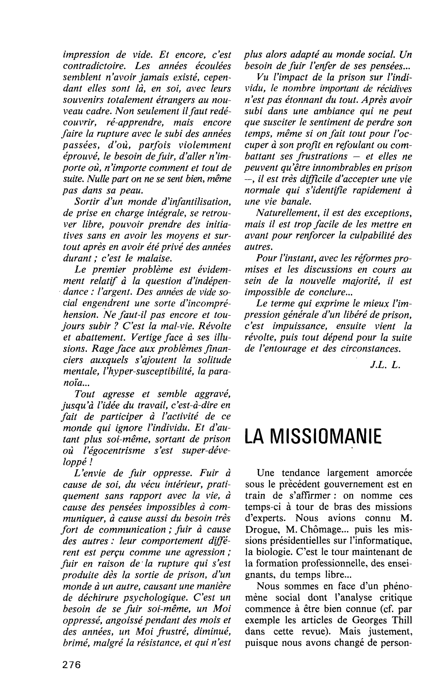 LA MISSIOMANIE