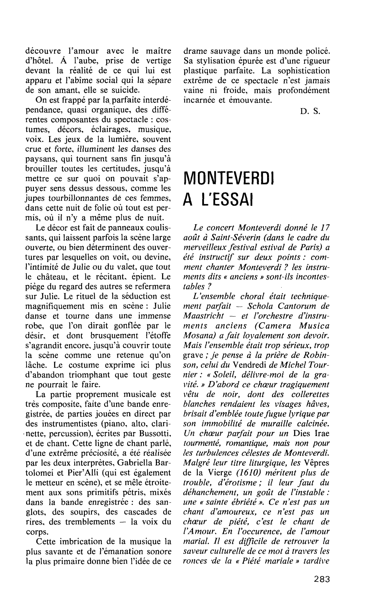 MONTEVERDI A L’ESSAI