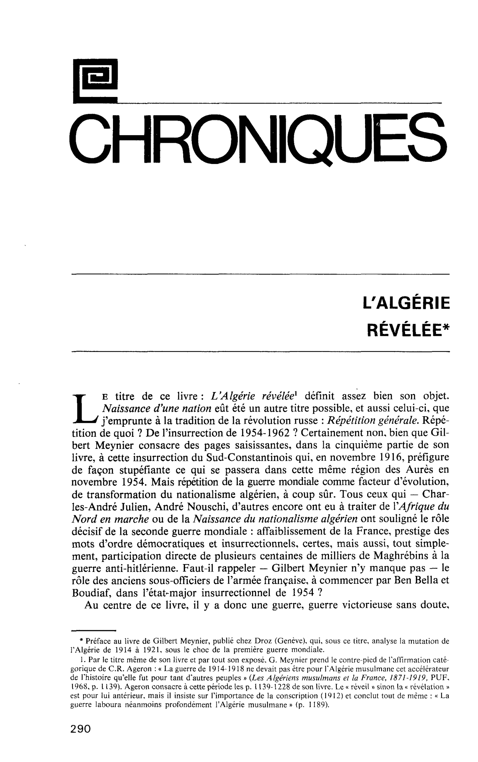 L’ALGÉRIE RÉVÉLÉE