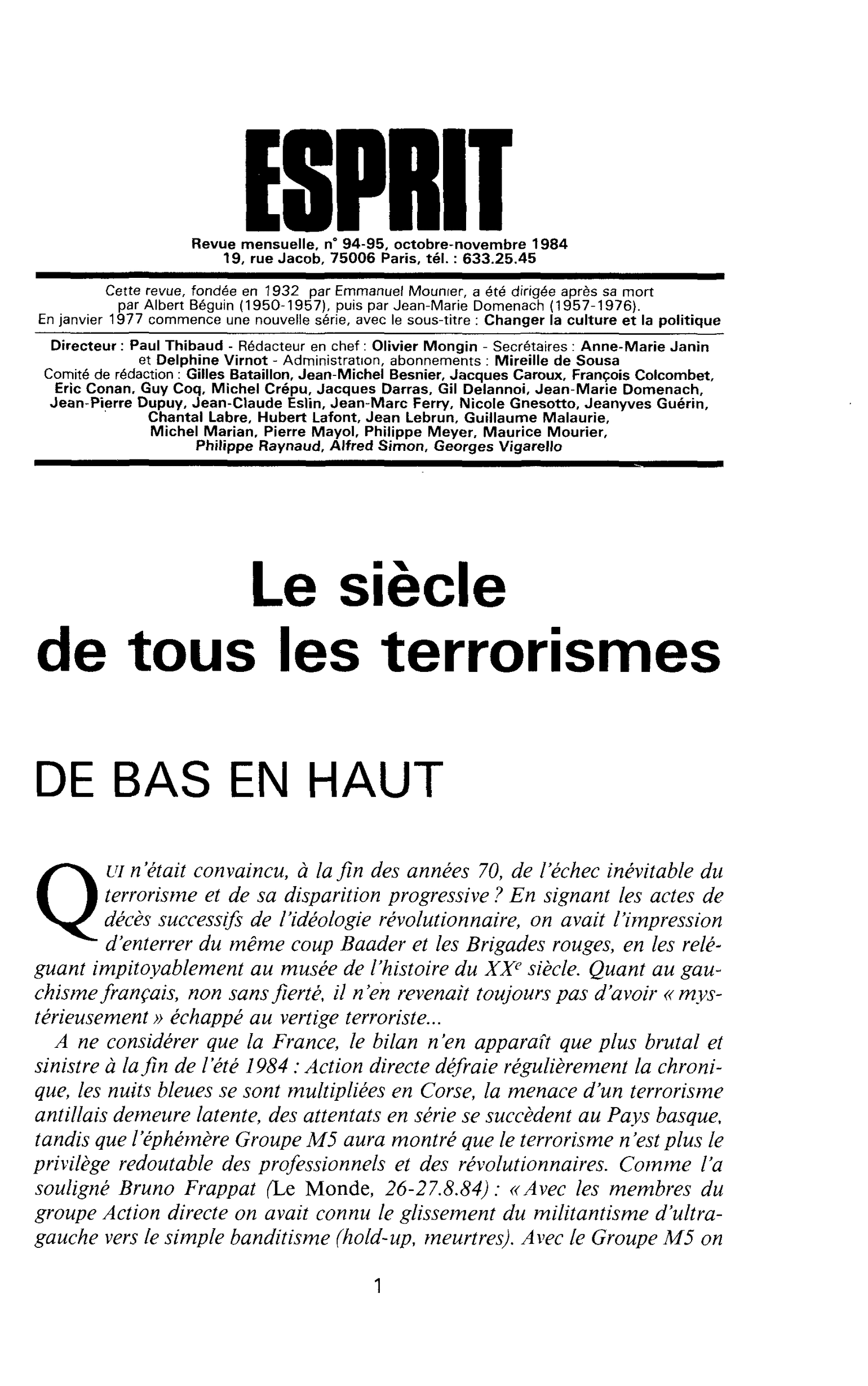 DE BAS EN HAUT