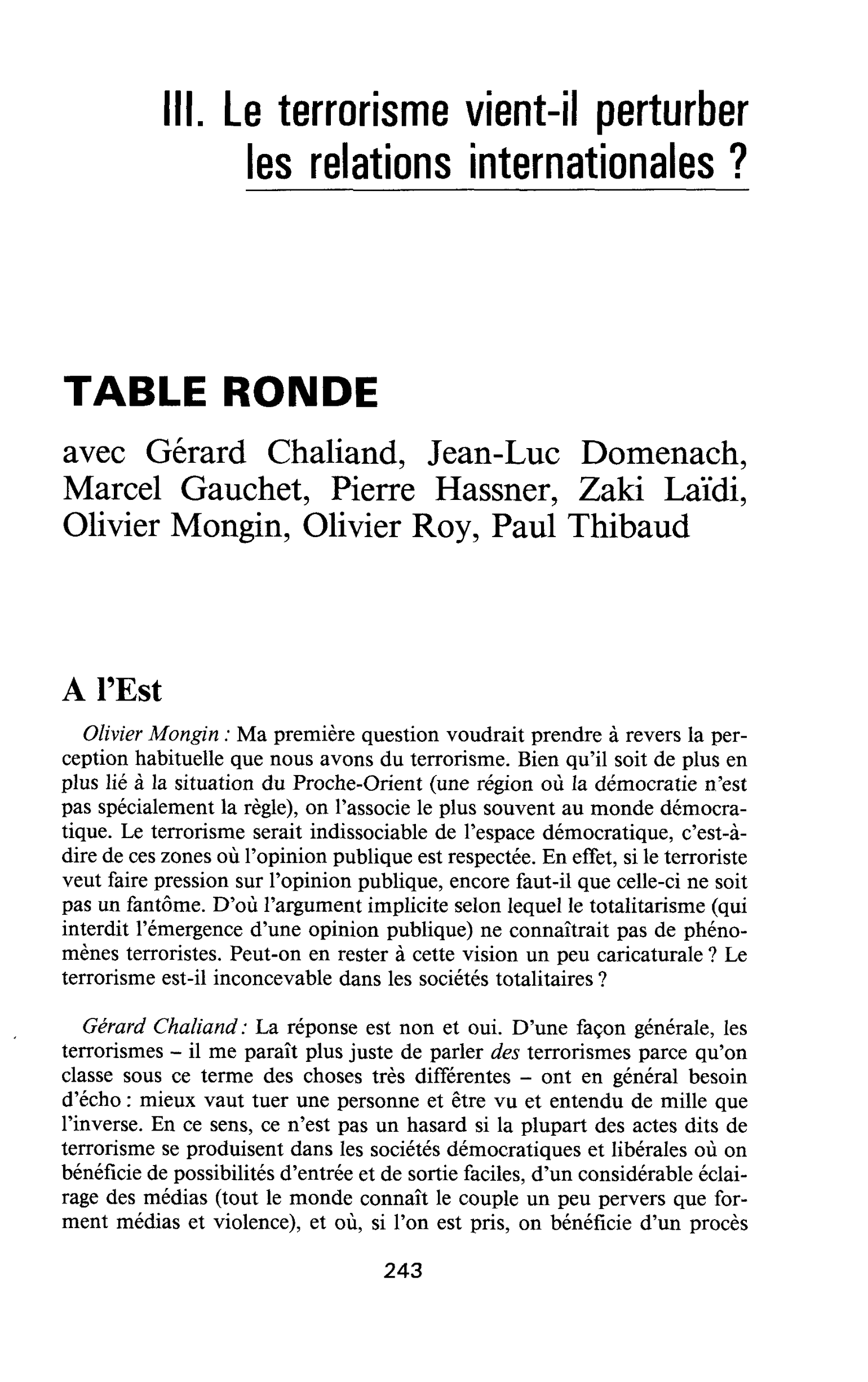 TABLE RONDE