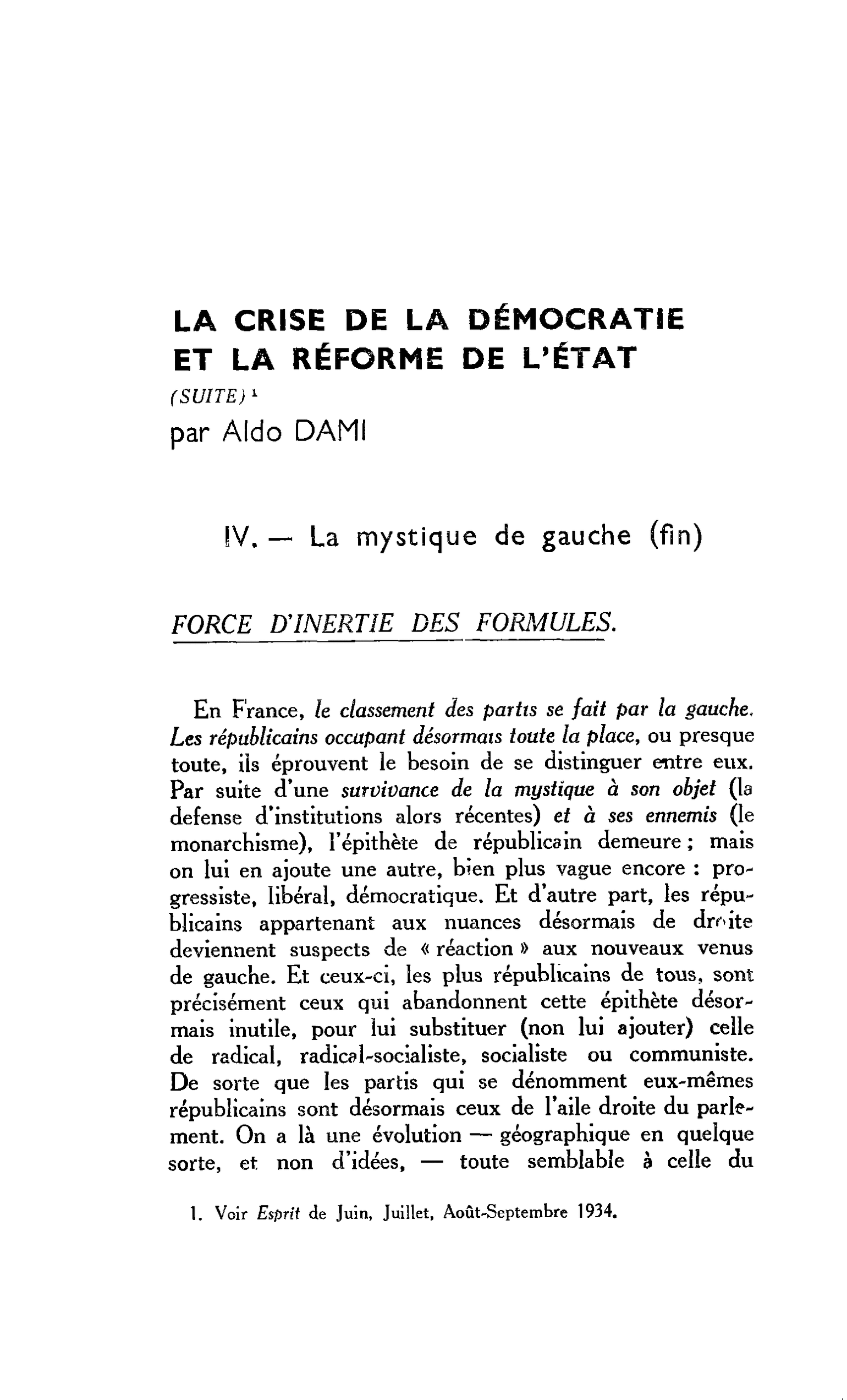 LA CRISE DE LA DÉMOCRATIE ET LA RÉFORME DE L’ÉTAT (SUITE)