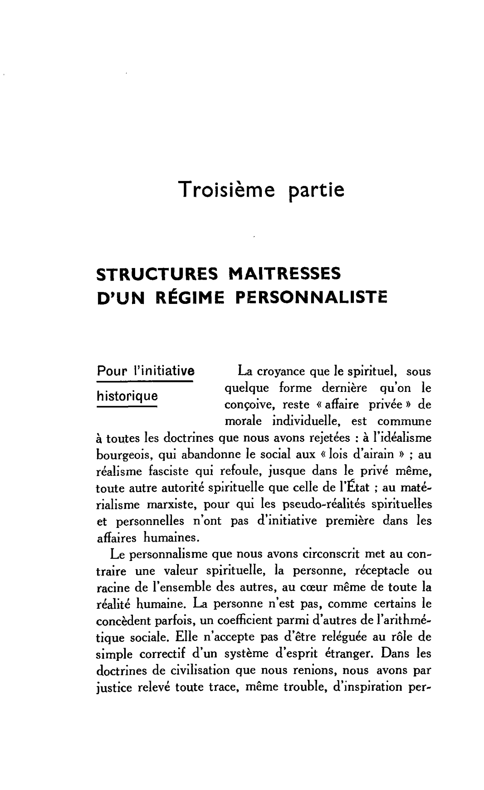 Troisième partie. STRUCTURES MAITRESSES D’UN RÉGIME PERSONNALISTE