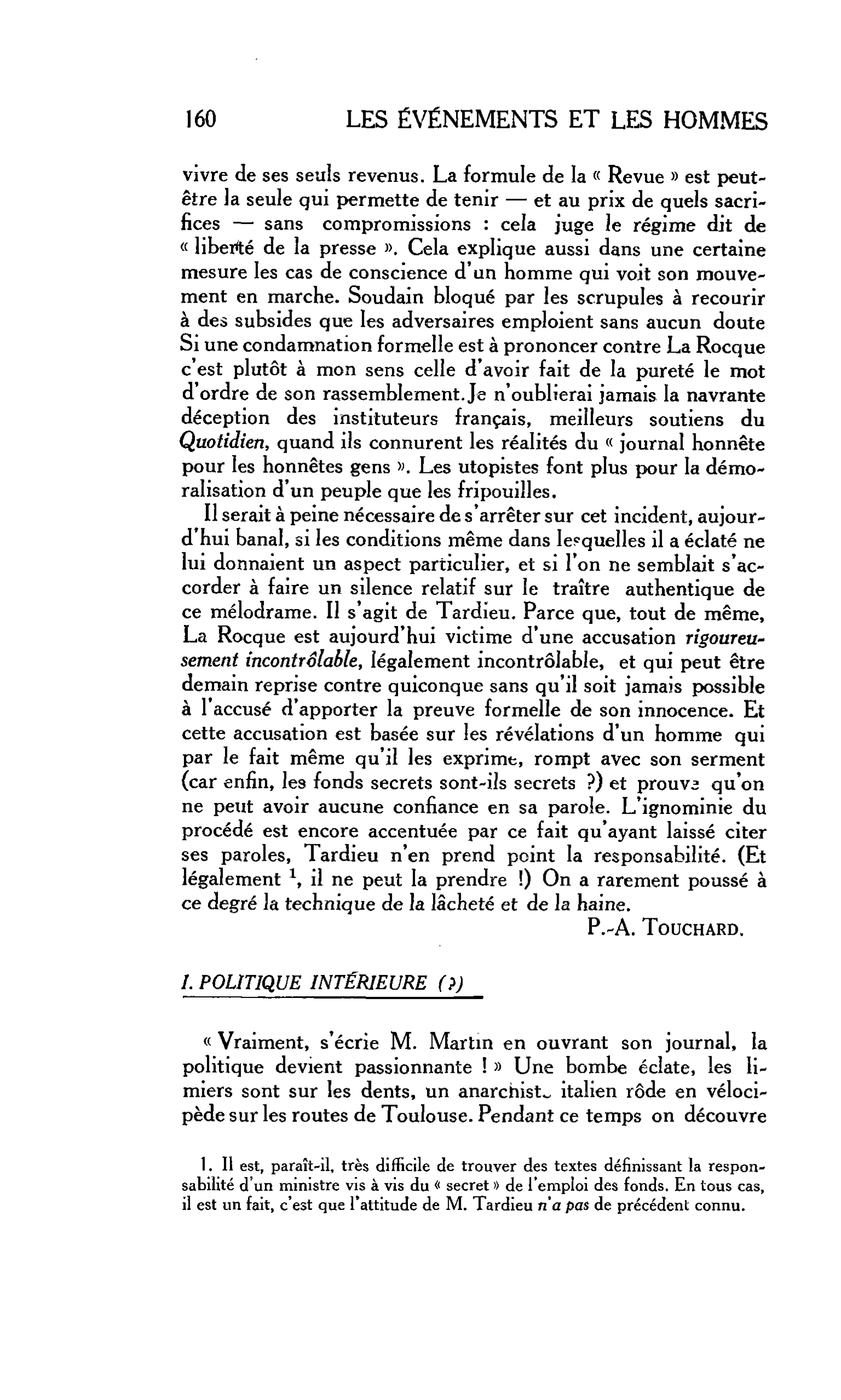 LA CITÉ : I. POLITIQUE INTÉRIEURE (?)