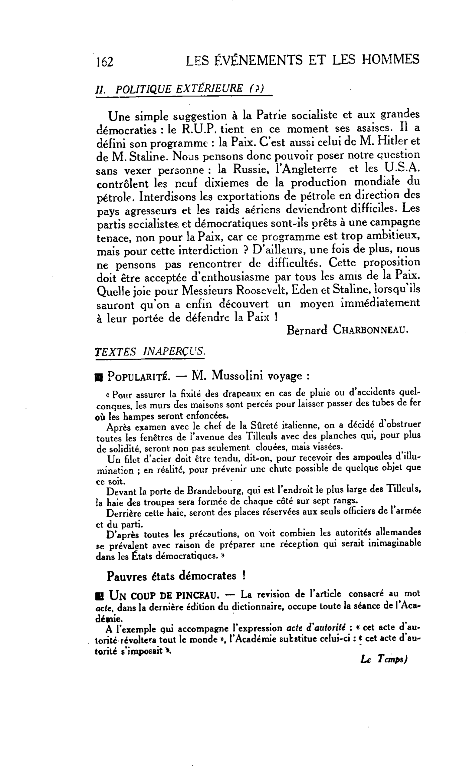LA CITÉ : TEXTES INAPERÇUS