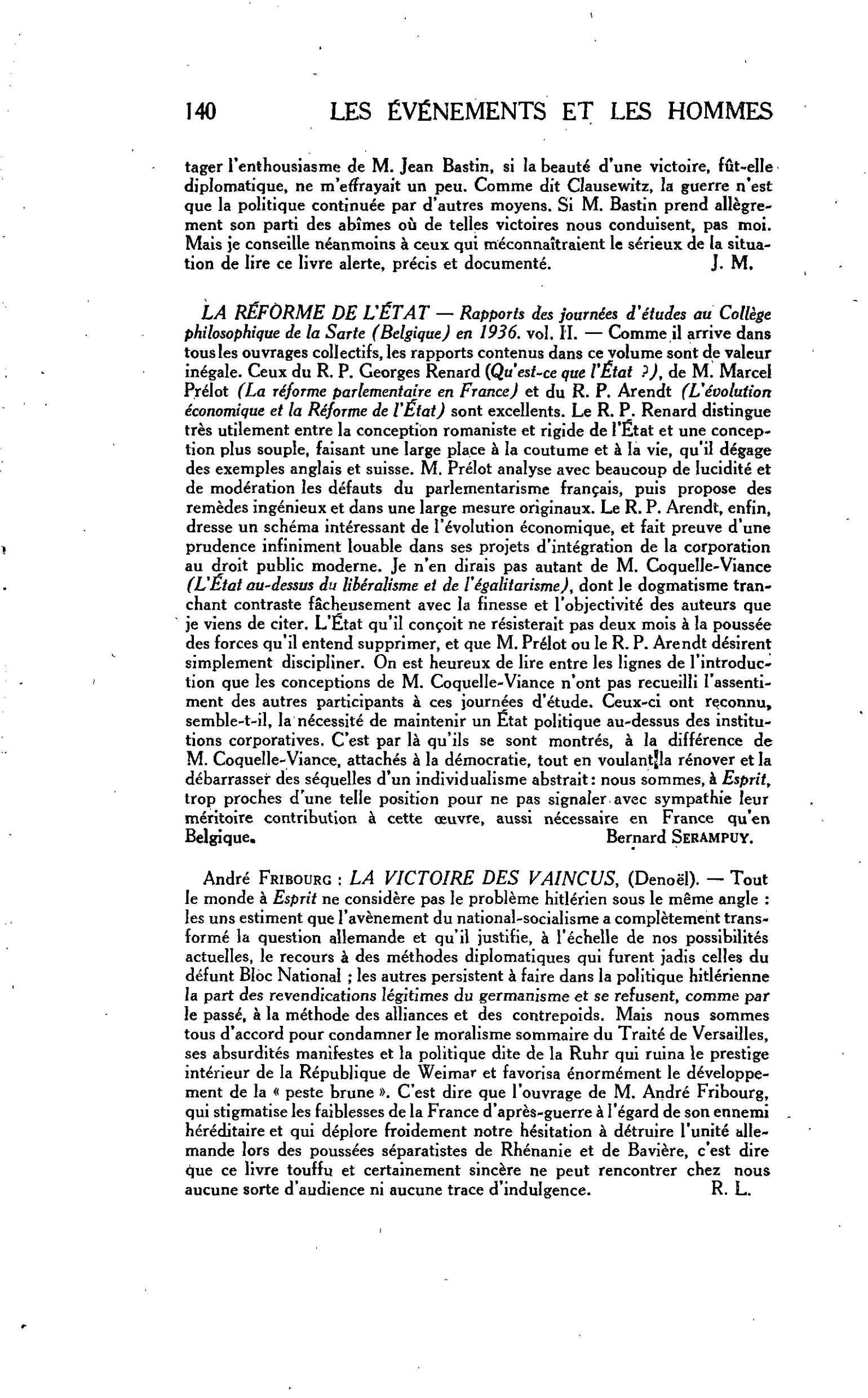 LA CITE. André Fribourg : LA VICTOIRE DES VAINCUS