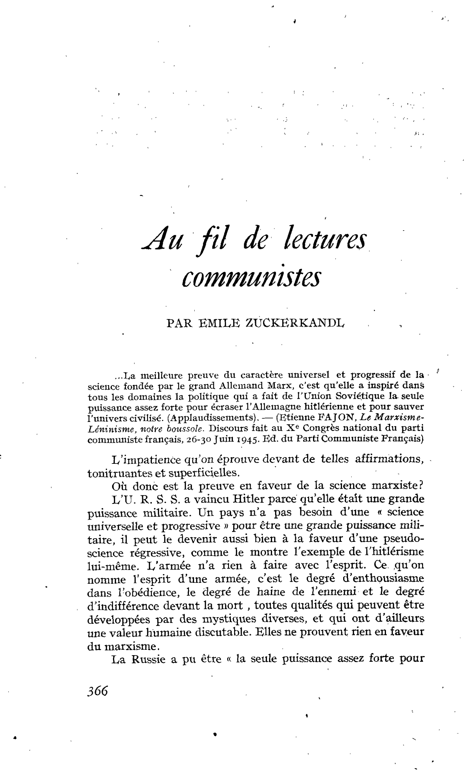 Au fil de lectures communistes