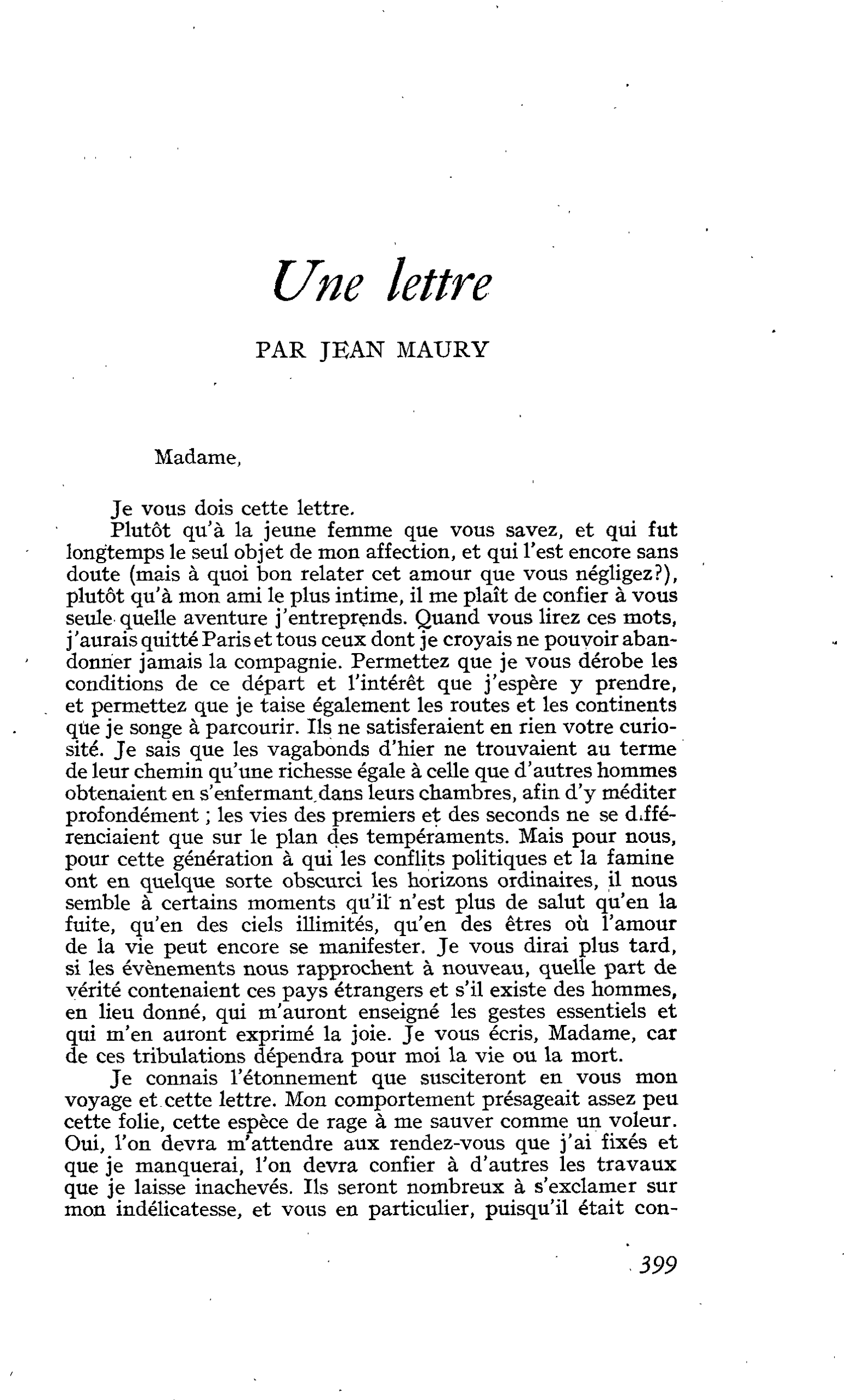 Une lettre