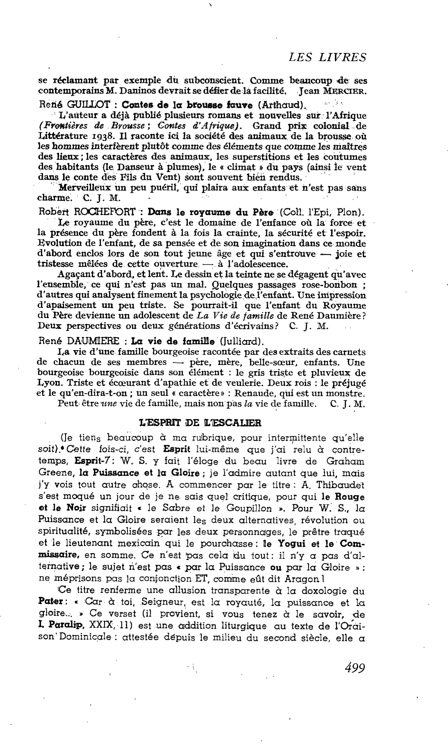 Les Lettres. Robert ROCHEFORT : Dans le royaume du Père