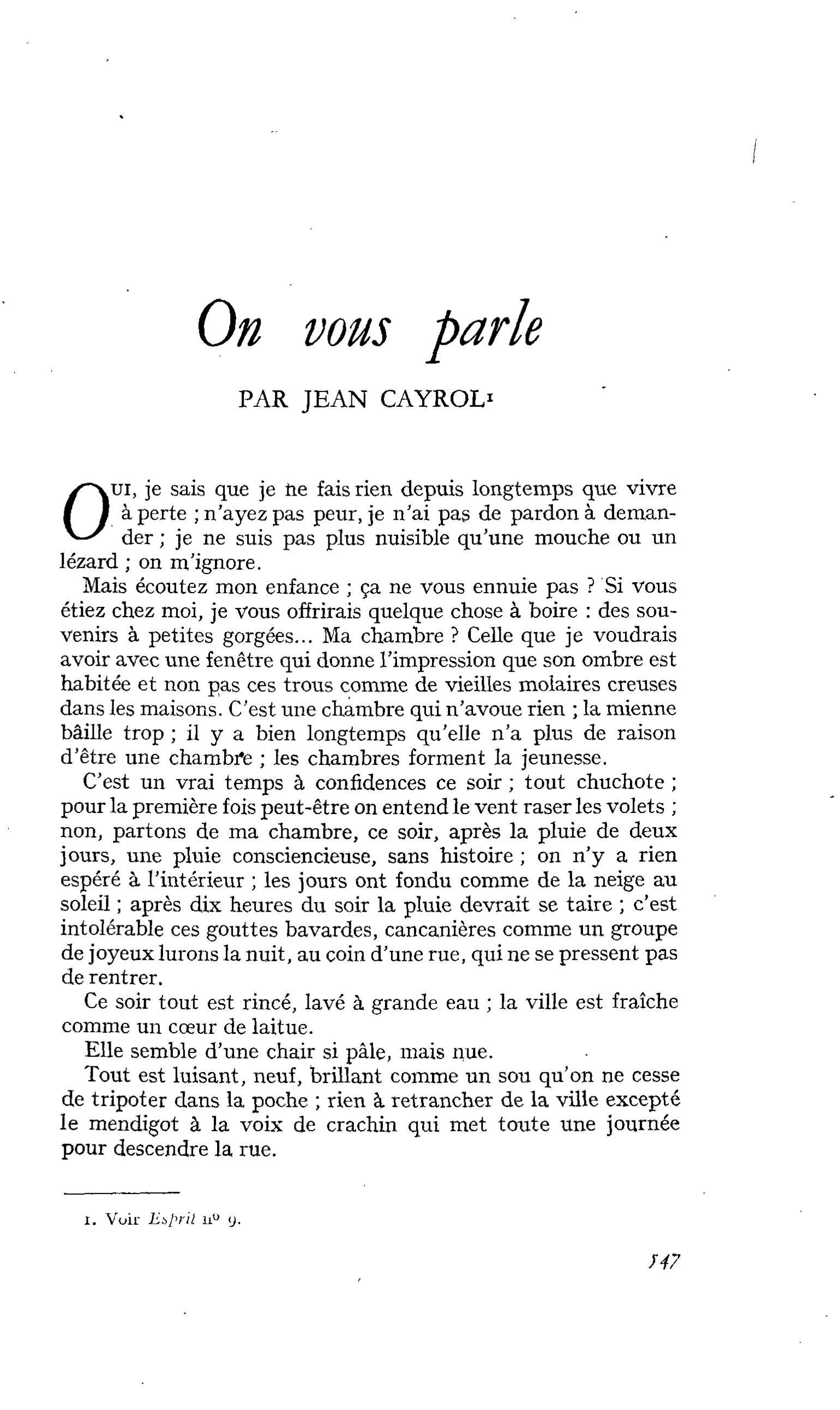 On vous parle