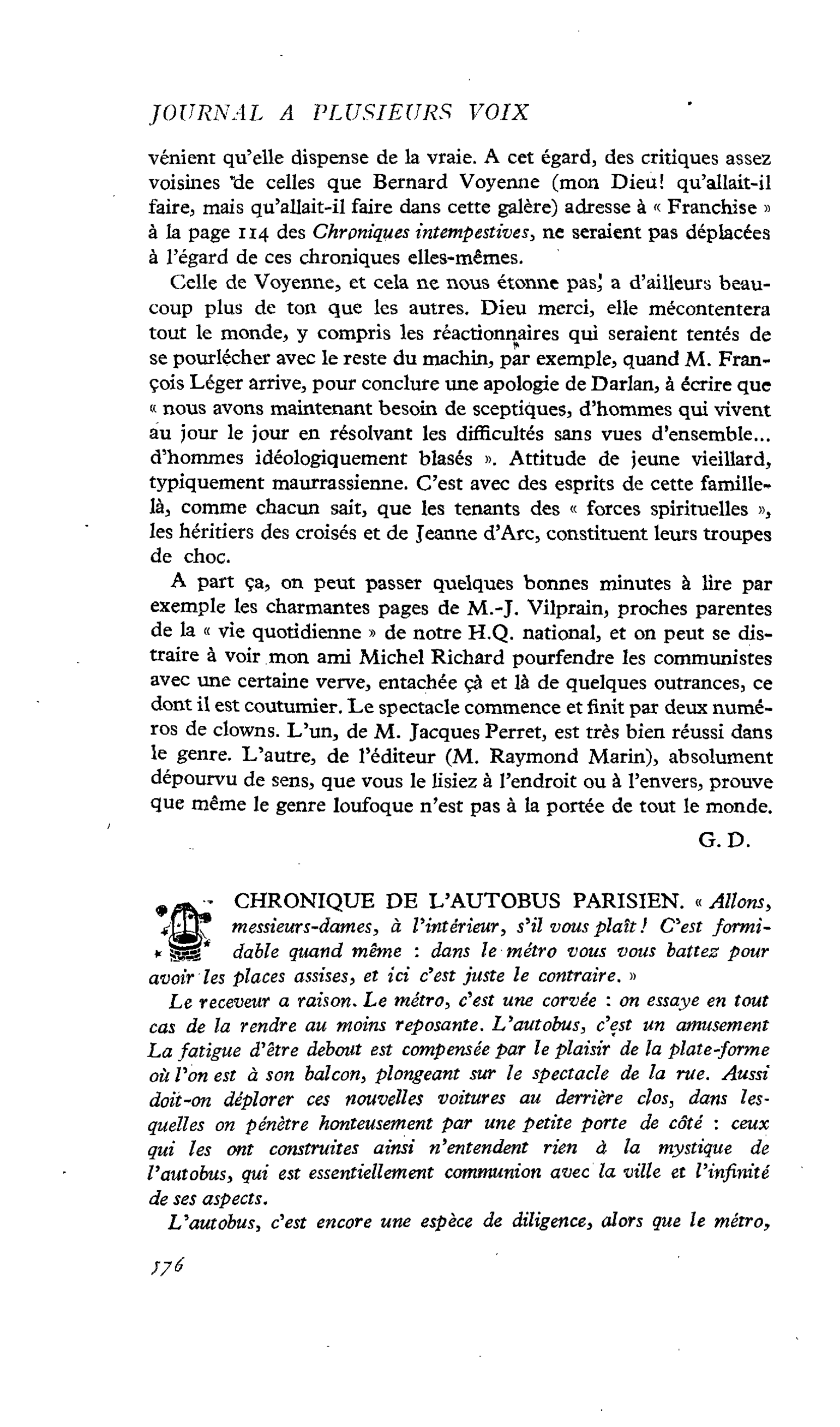 CHRONIQUE DE L’AUTOBUS PARISIEN