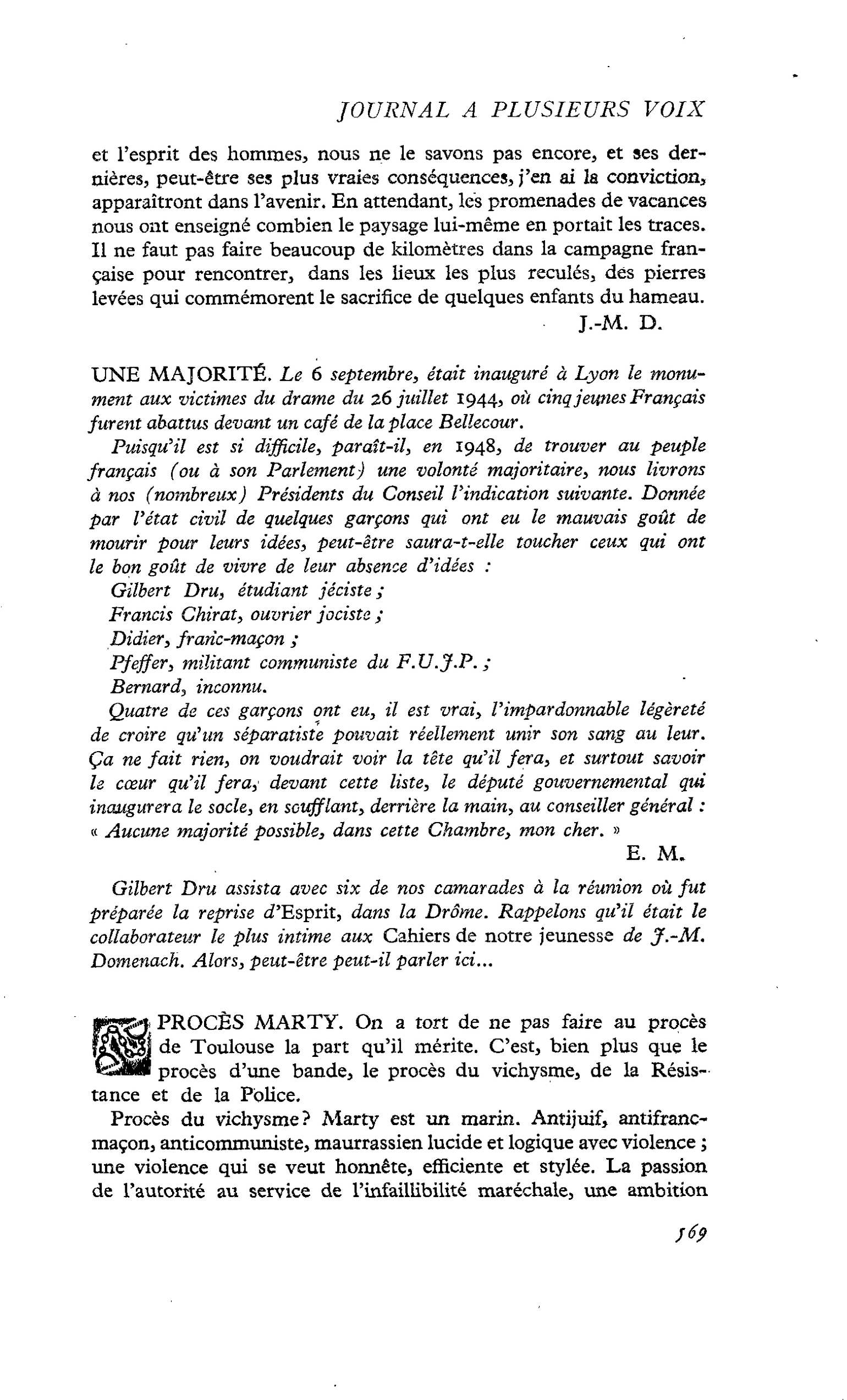 PROCÈS MARTY