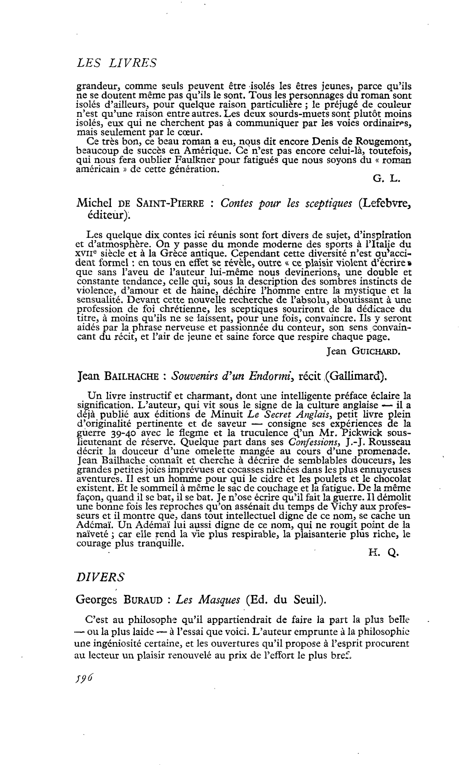 Jean Bailhache : Souvenirs d’un Endormi, récit