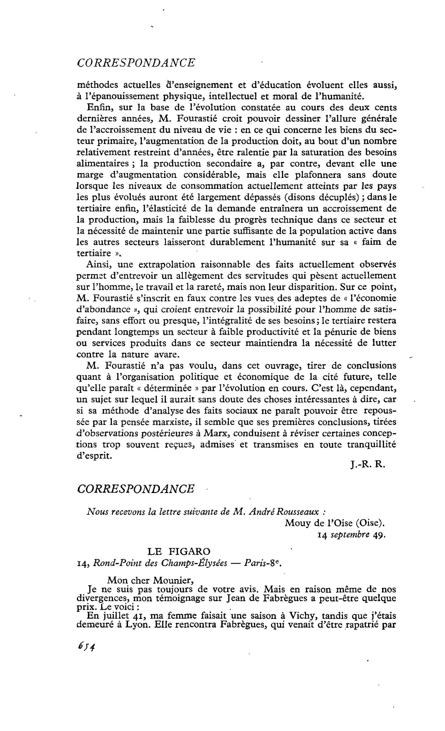 Correspondance