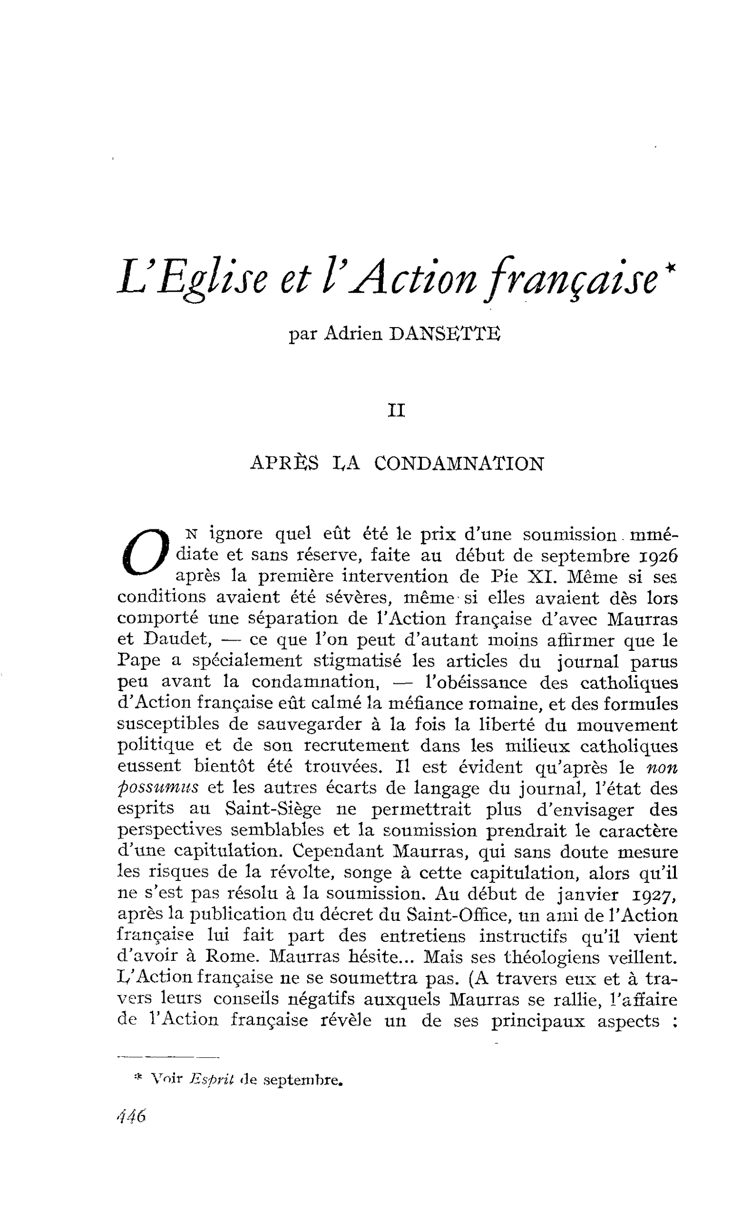 L’Eglise et l’Action française
