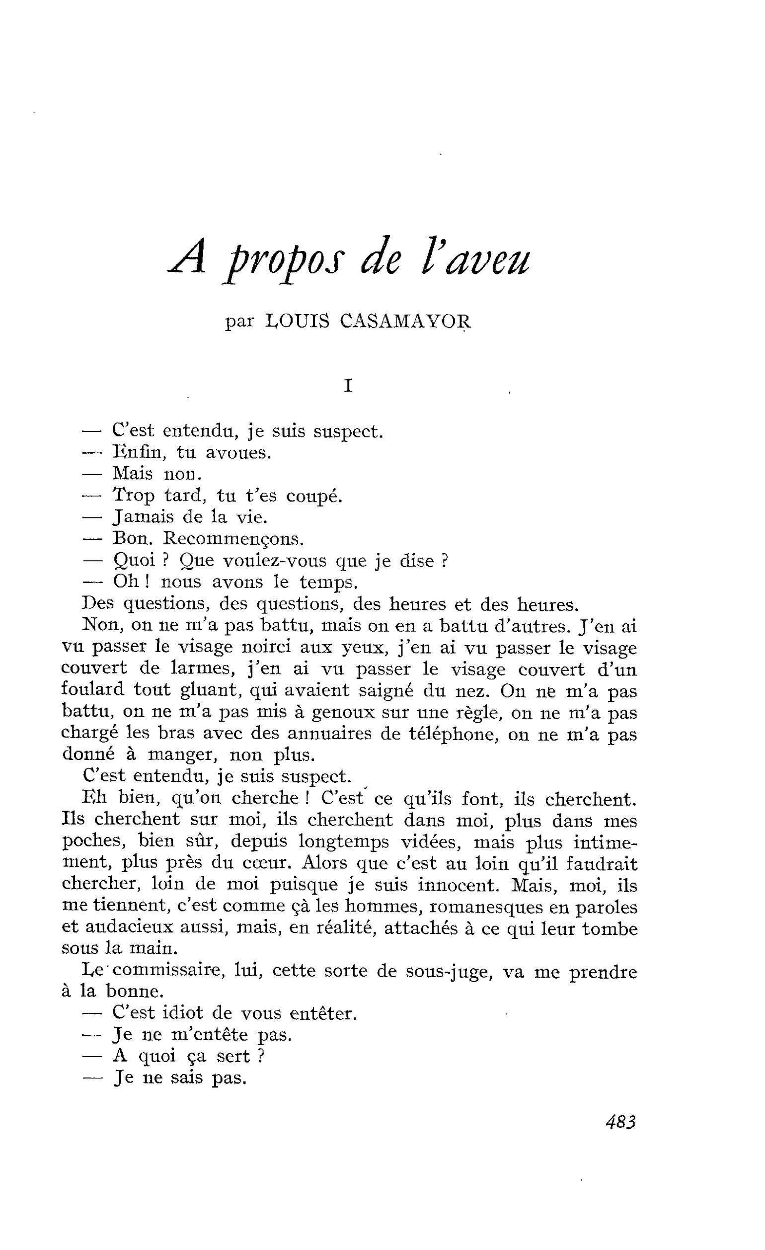 A propos de l’aveu