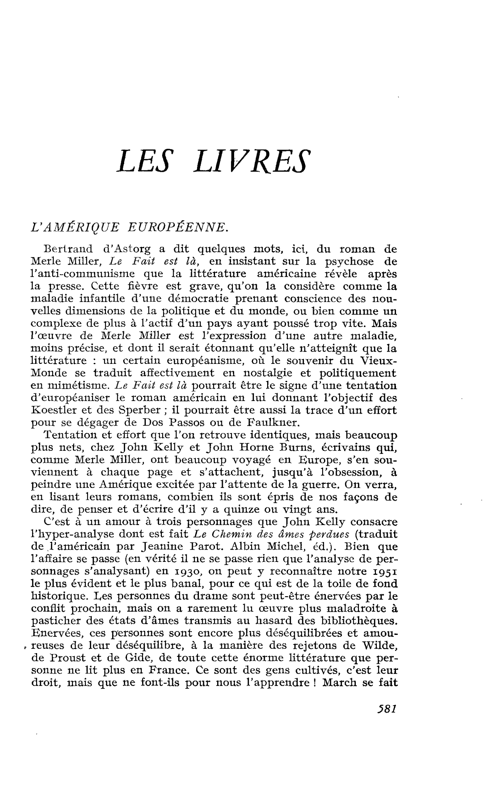 L’AMÉRIQUE EUROPÉENNE
