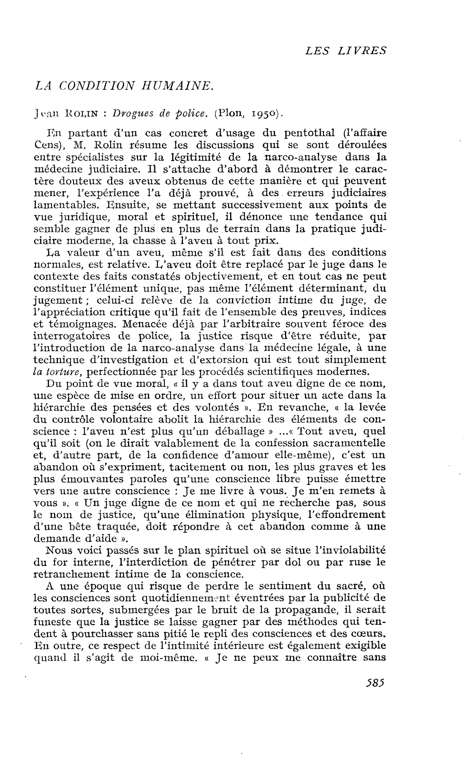 Jean ROLIN : Drogues de police