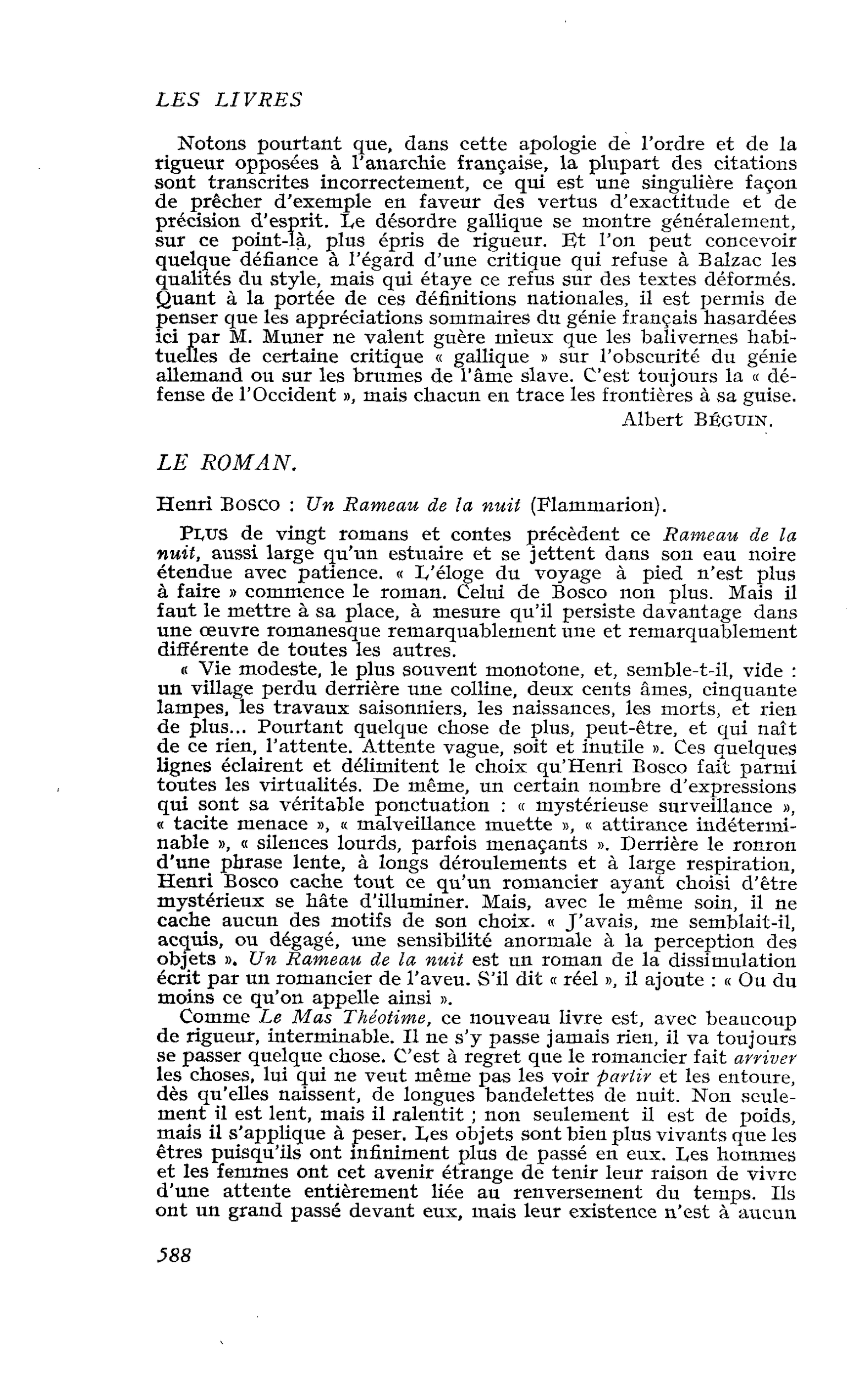 Henri Bosco : Un Rameau de la nuit
