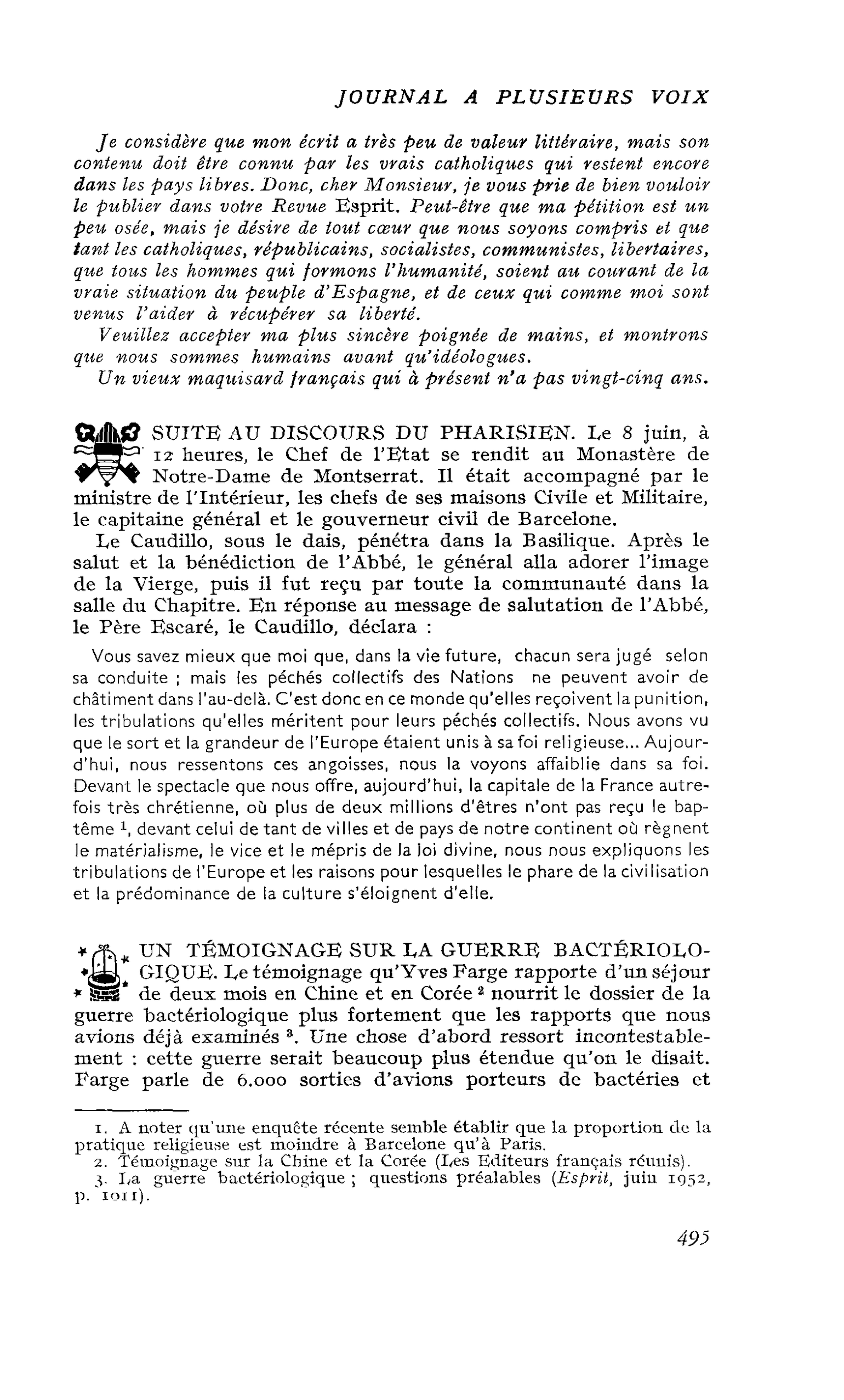 UN TÉMOIGNAGE SUR LA GUERRE BACTERIOLOGIQUE