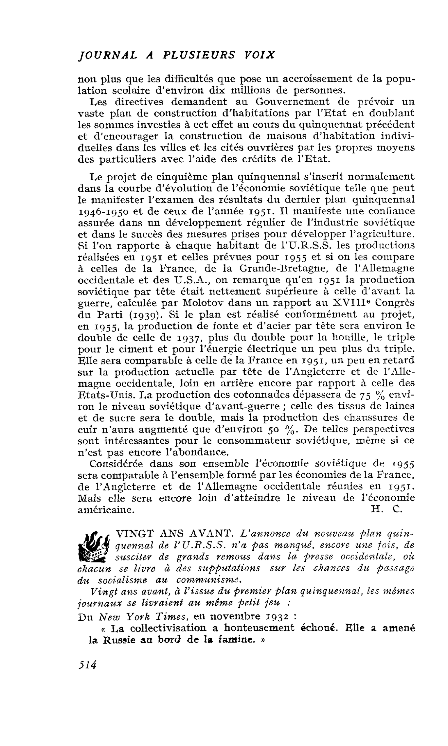 VINGT ANS AVANT