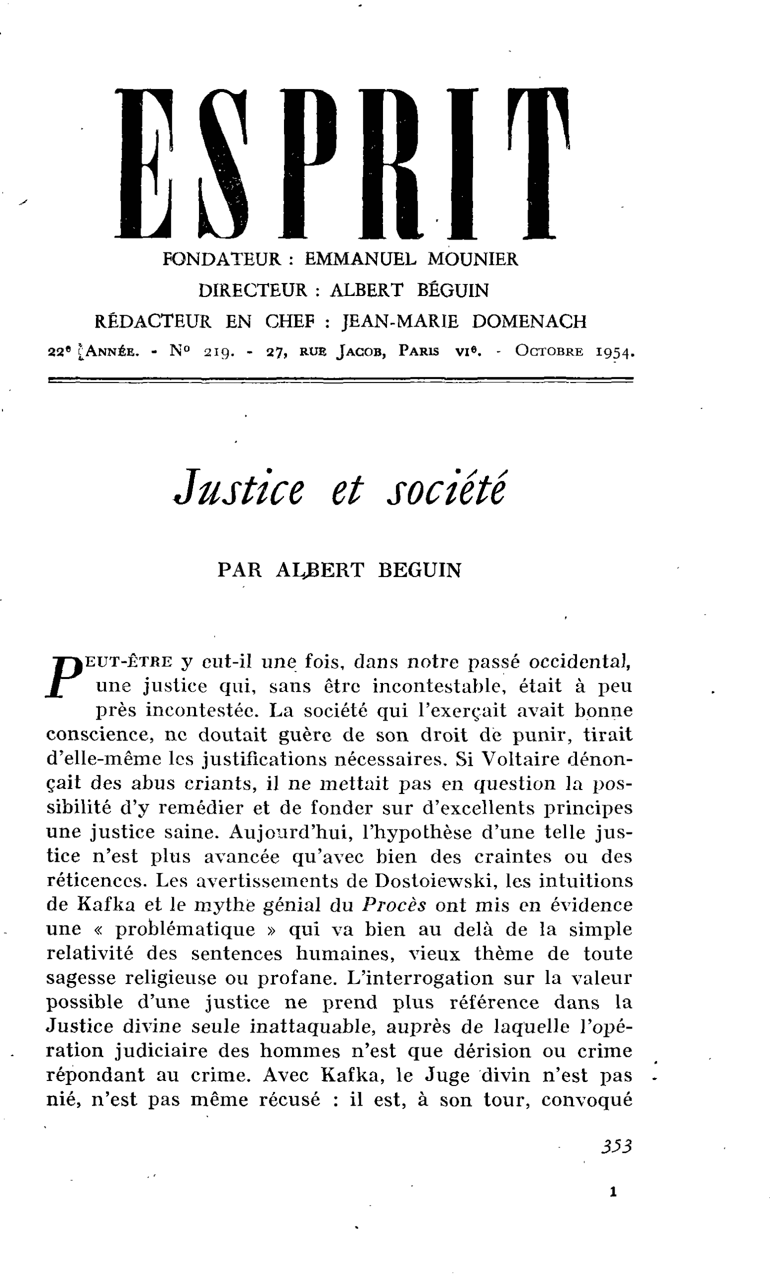 Justice et société