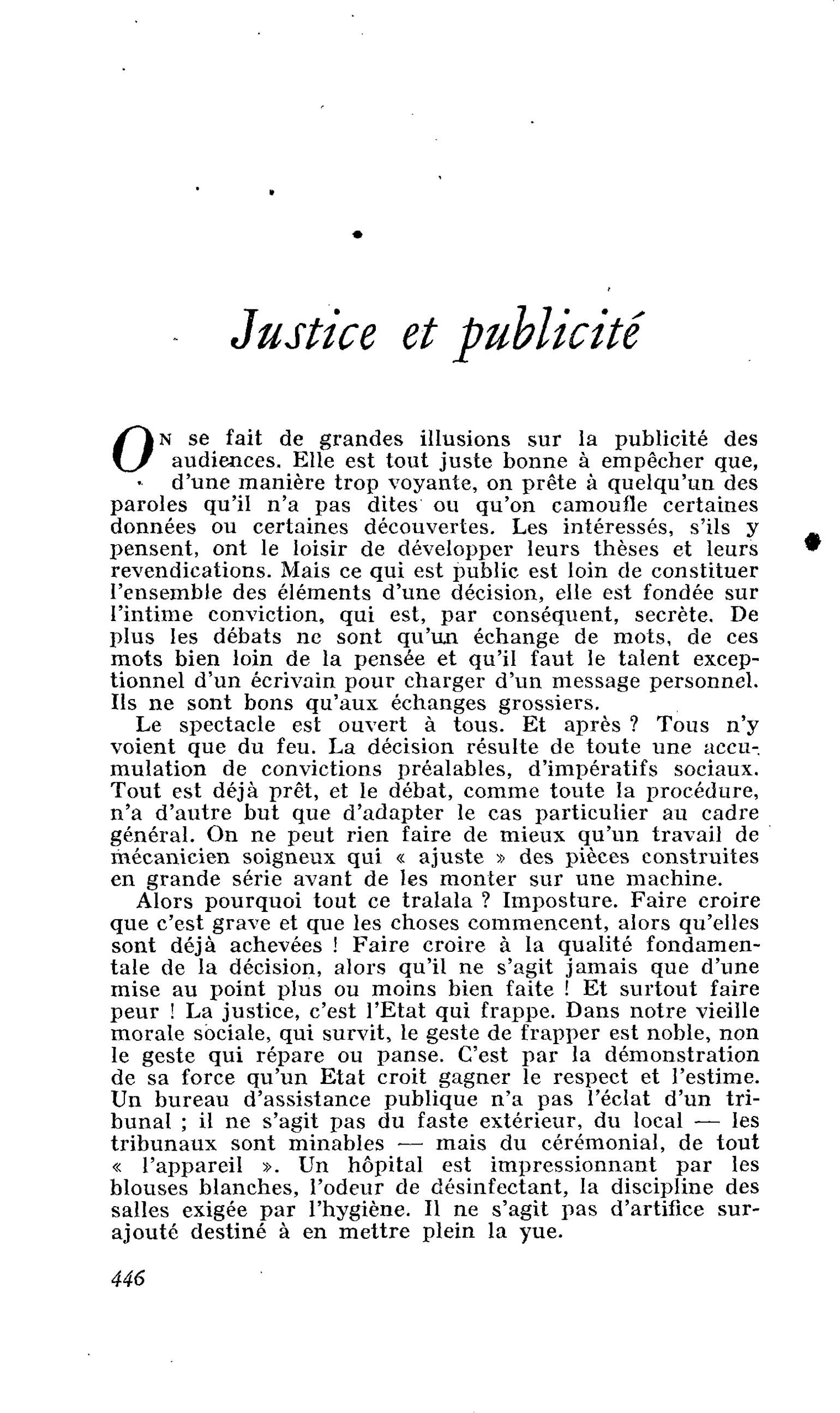 Justice et publicité