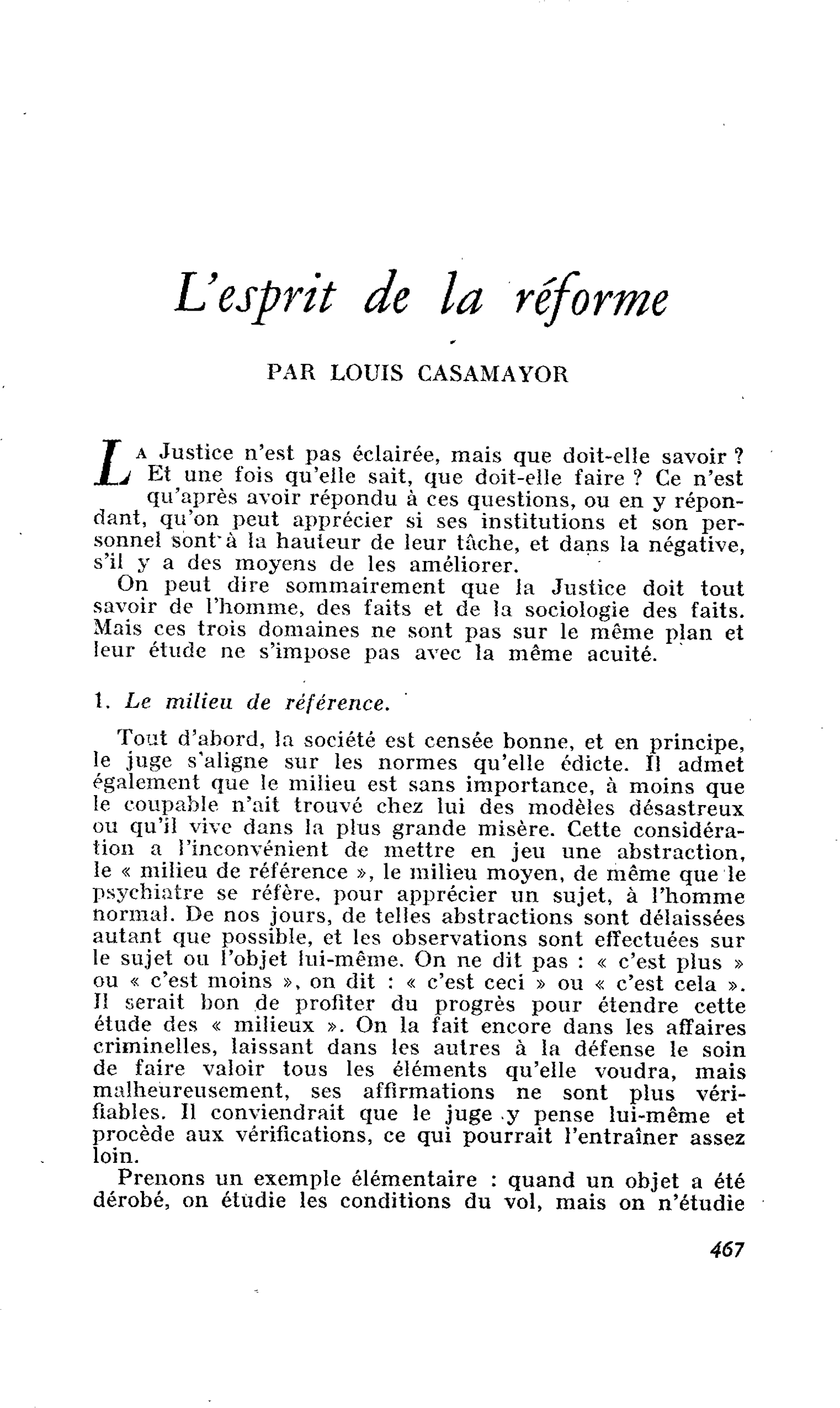 L’esprit de la réforme