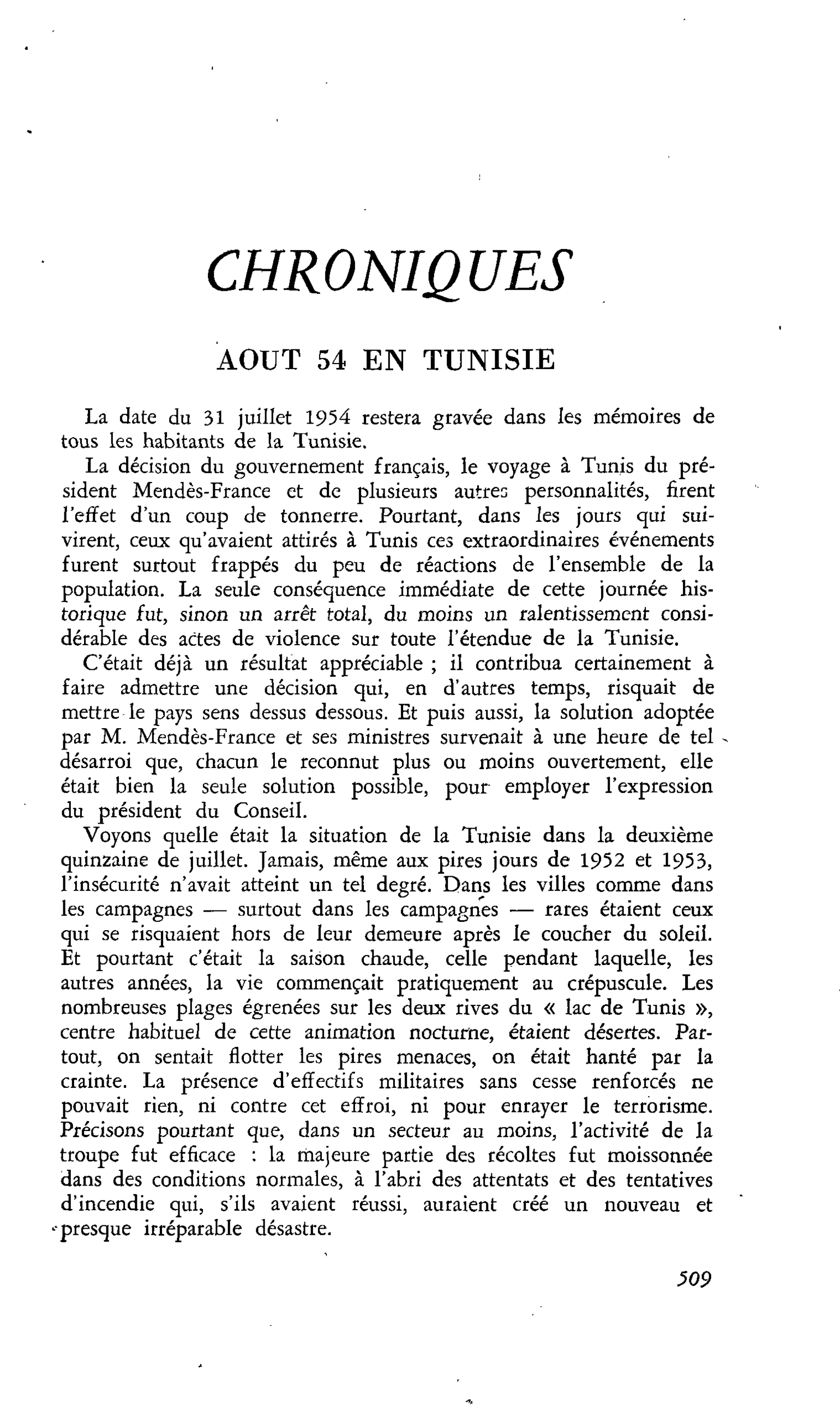 AOUT 54 EN TUNISIE