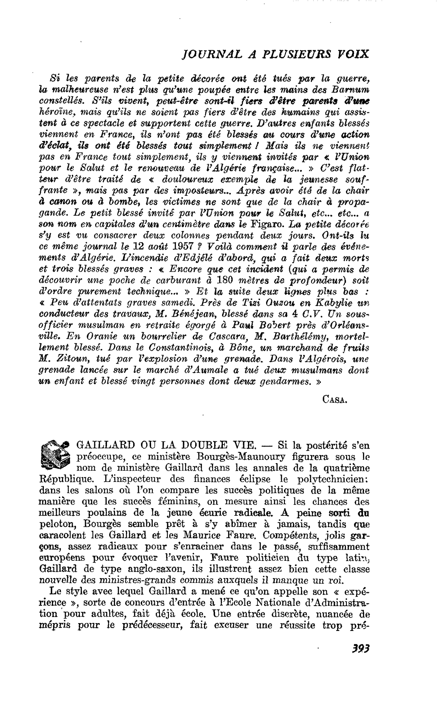 GAILLARD OU LA DOUBLE VIE