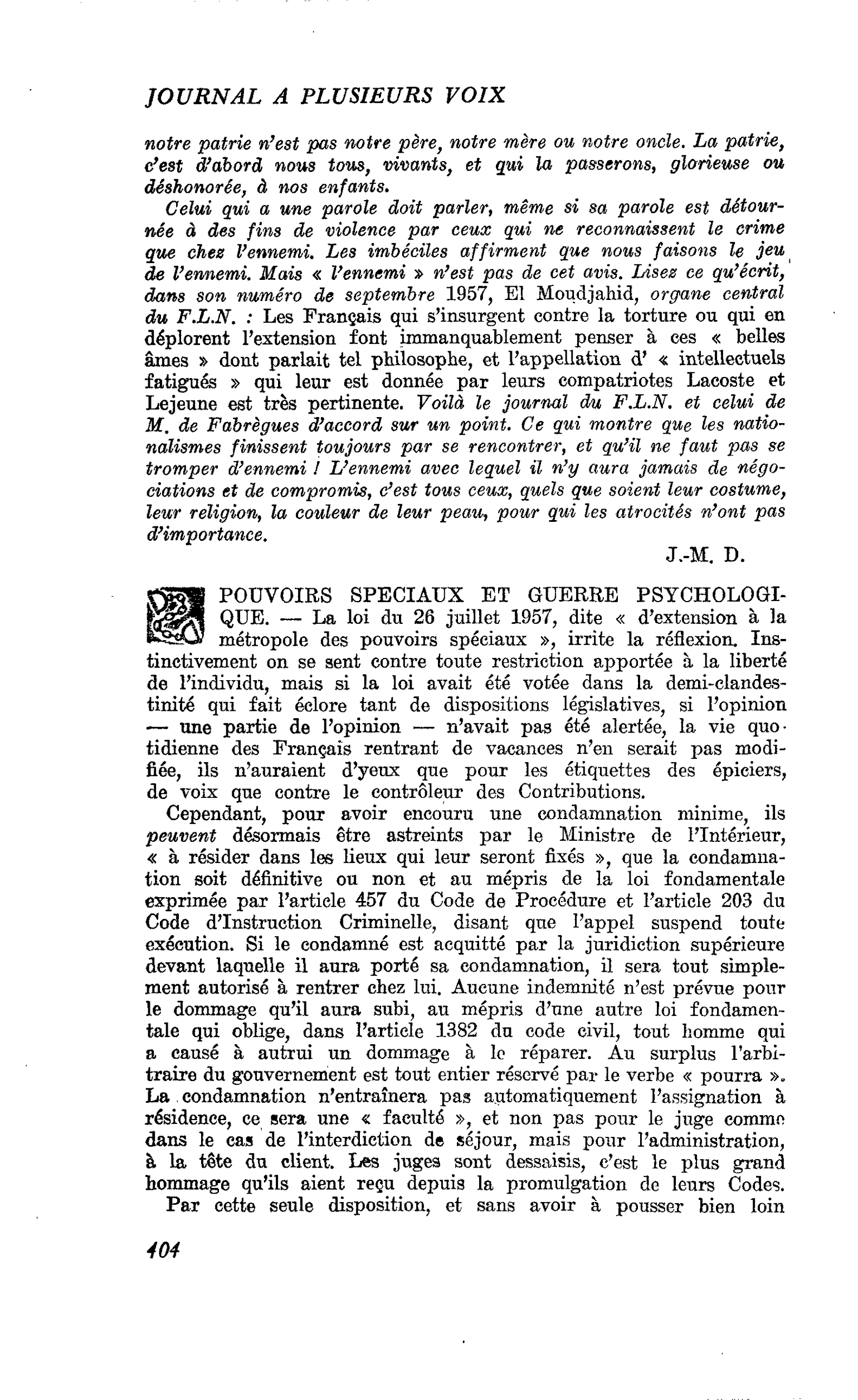 POUVOIRS SPECIAUX ET GUERRE PSYCHOLOGIQUE