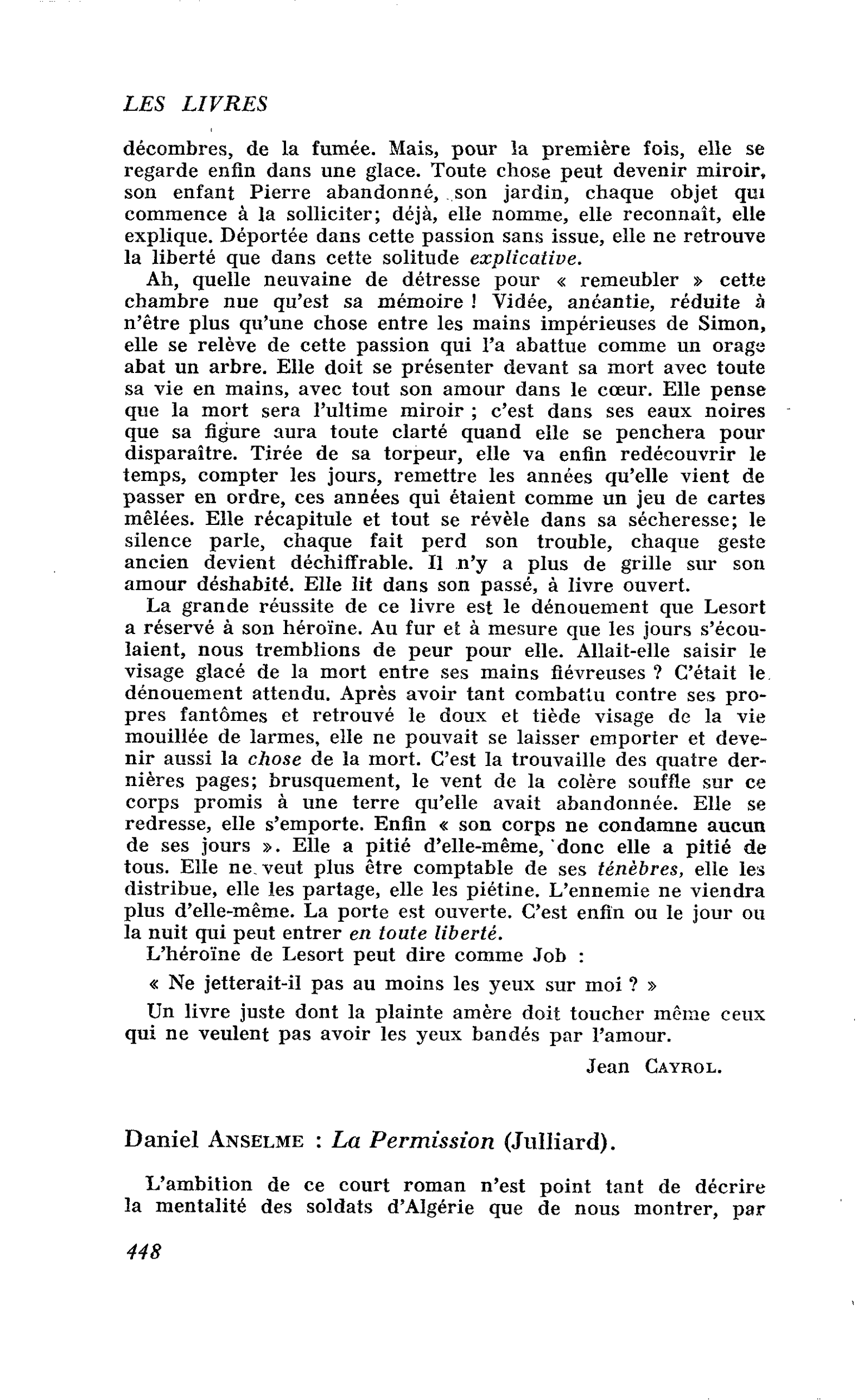 Daniel Anselme : La Permission