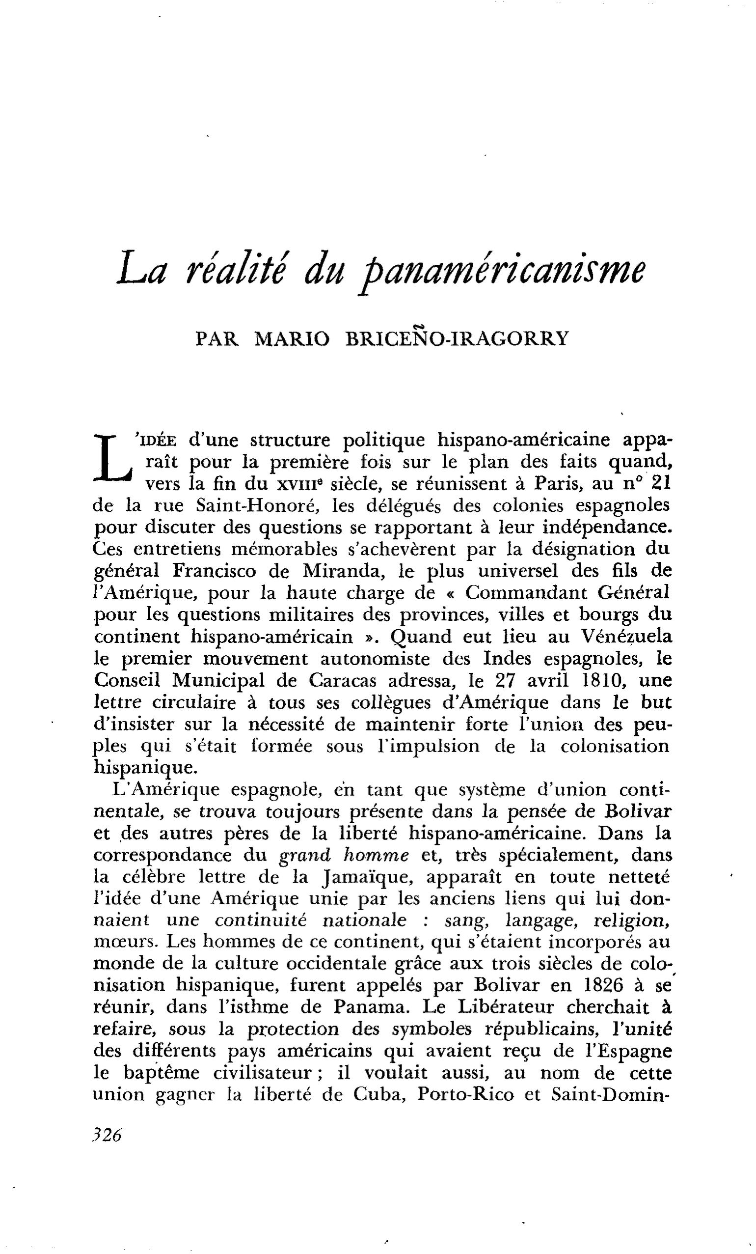 La réalité du panaméricanisme