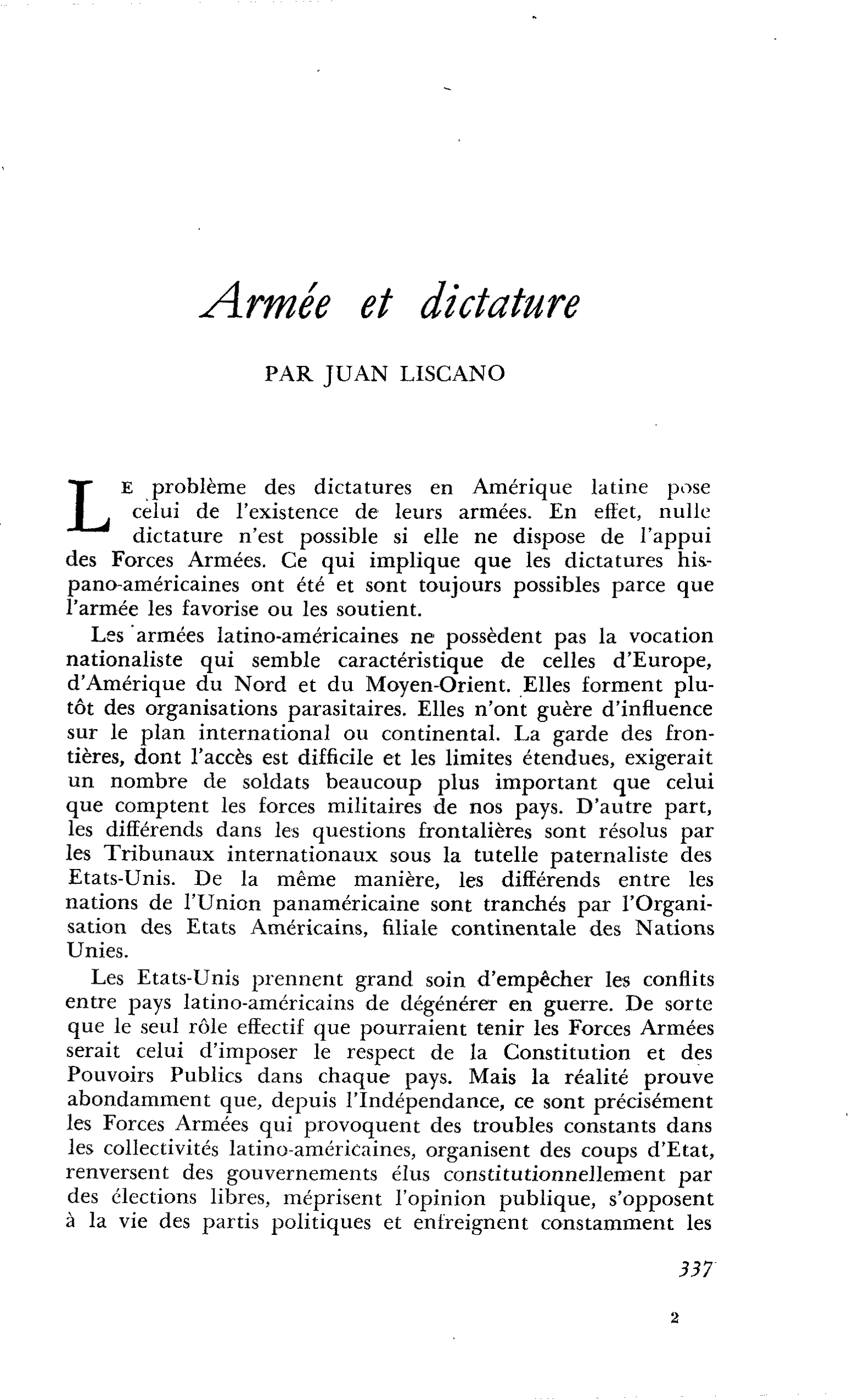Armée et dictature