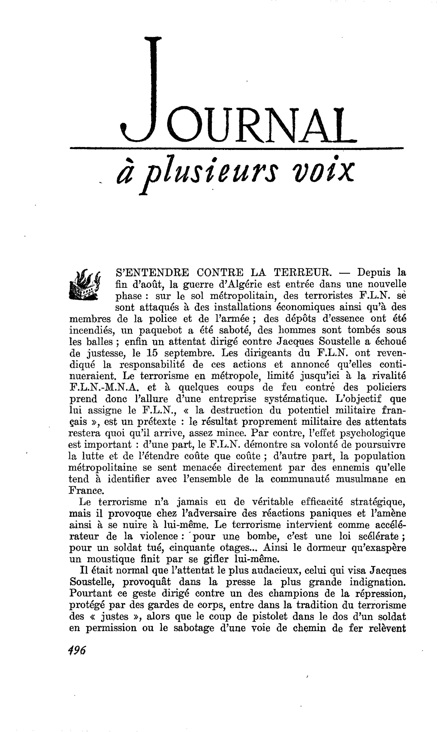 S’ENTENDRE CONTRE LA TERREUR
