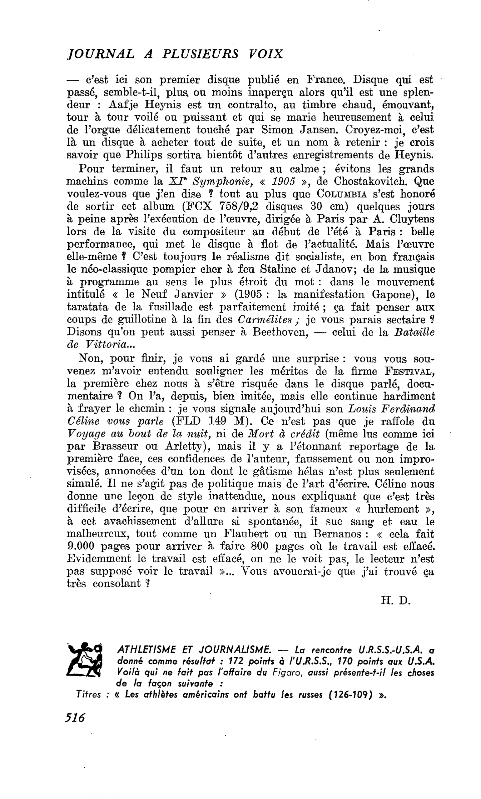 ATHLETISME ET JOURNALISME