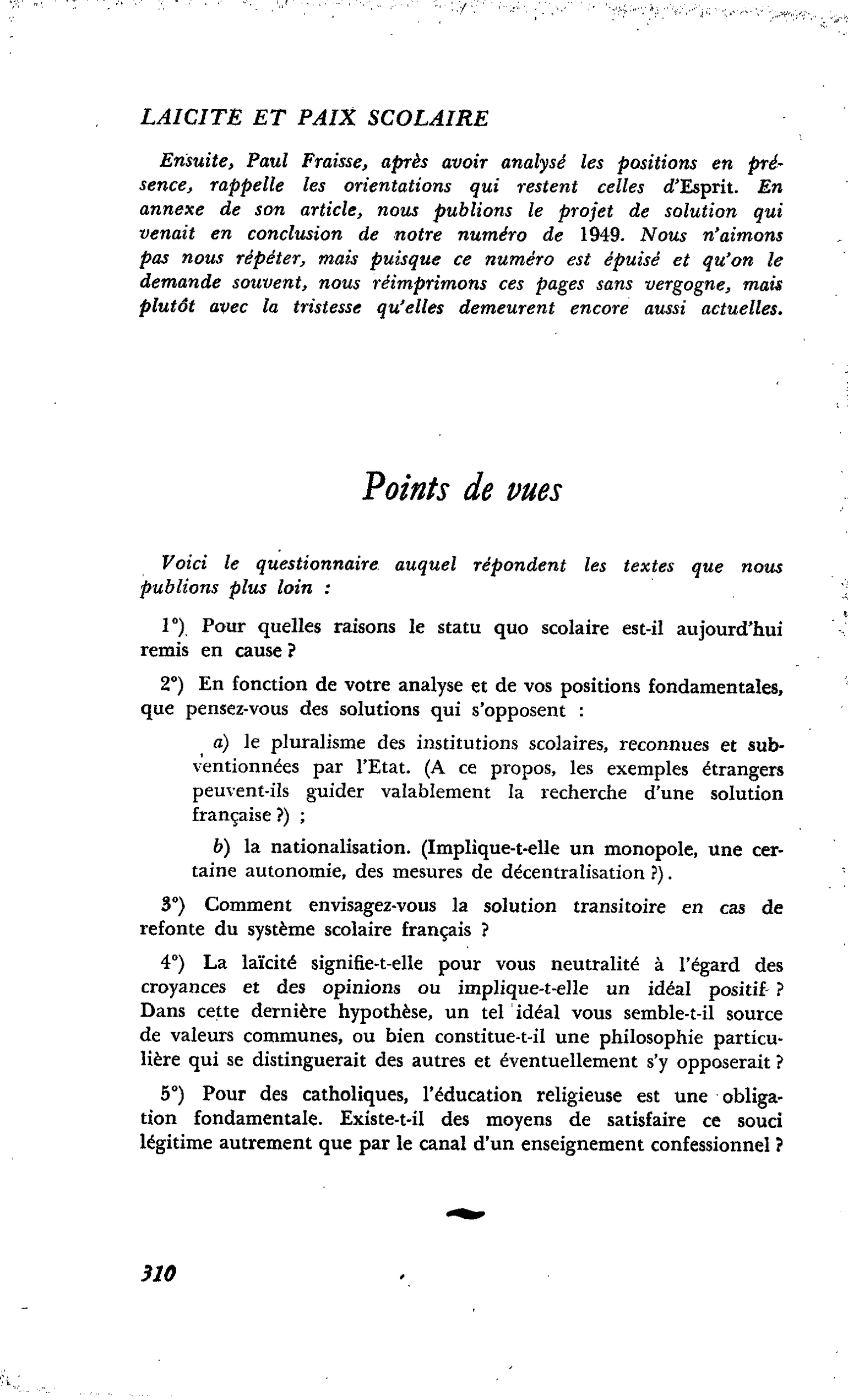 Points de vues