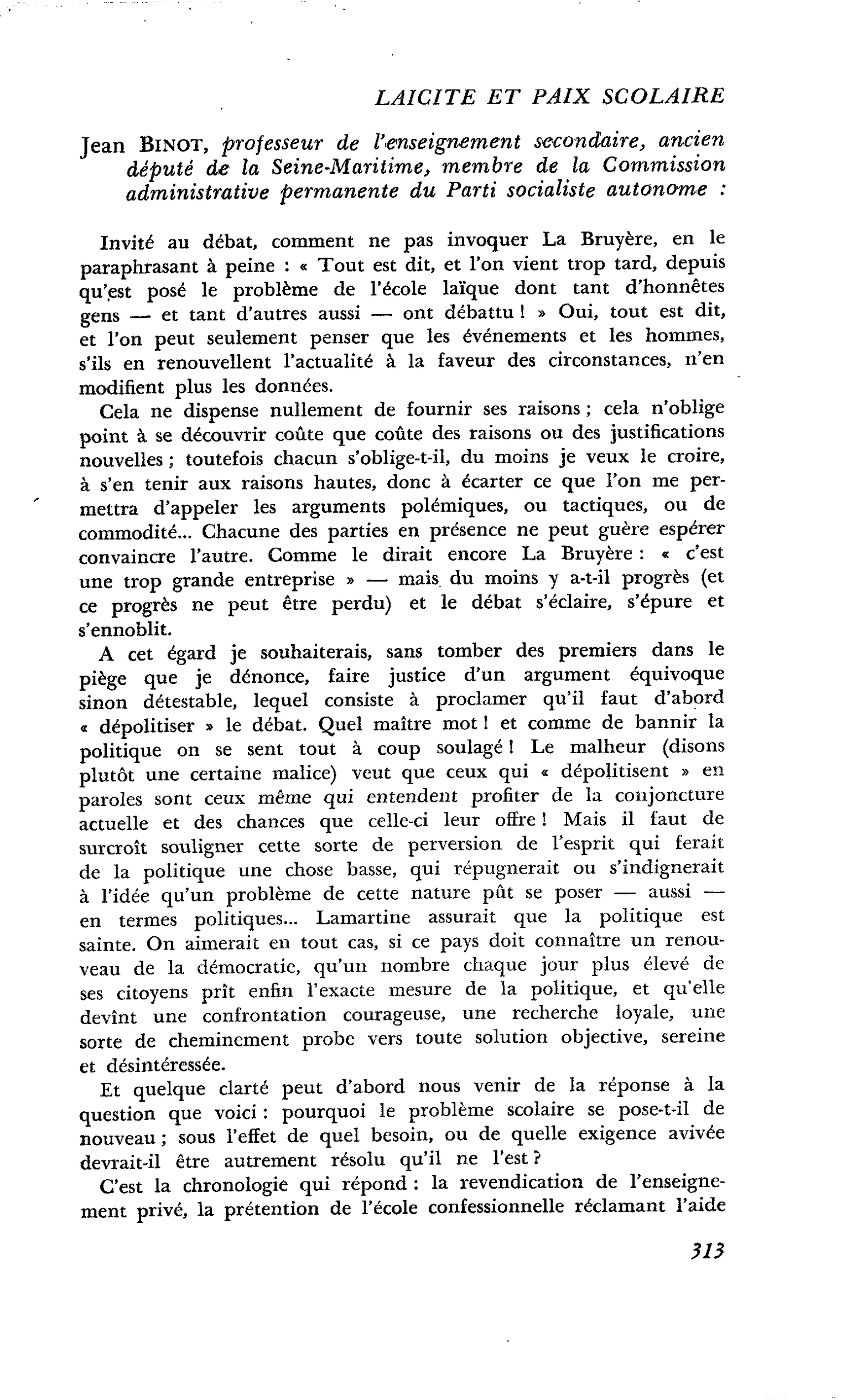 Points de vues : Jean Binot
