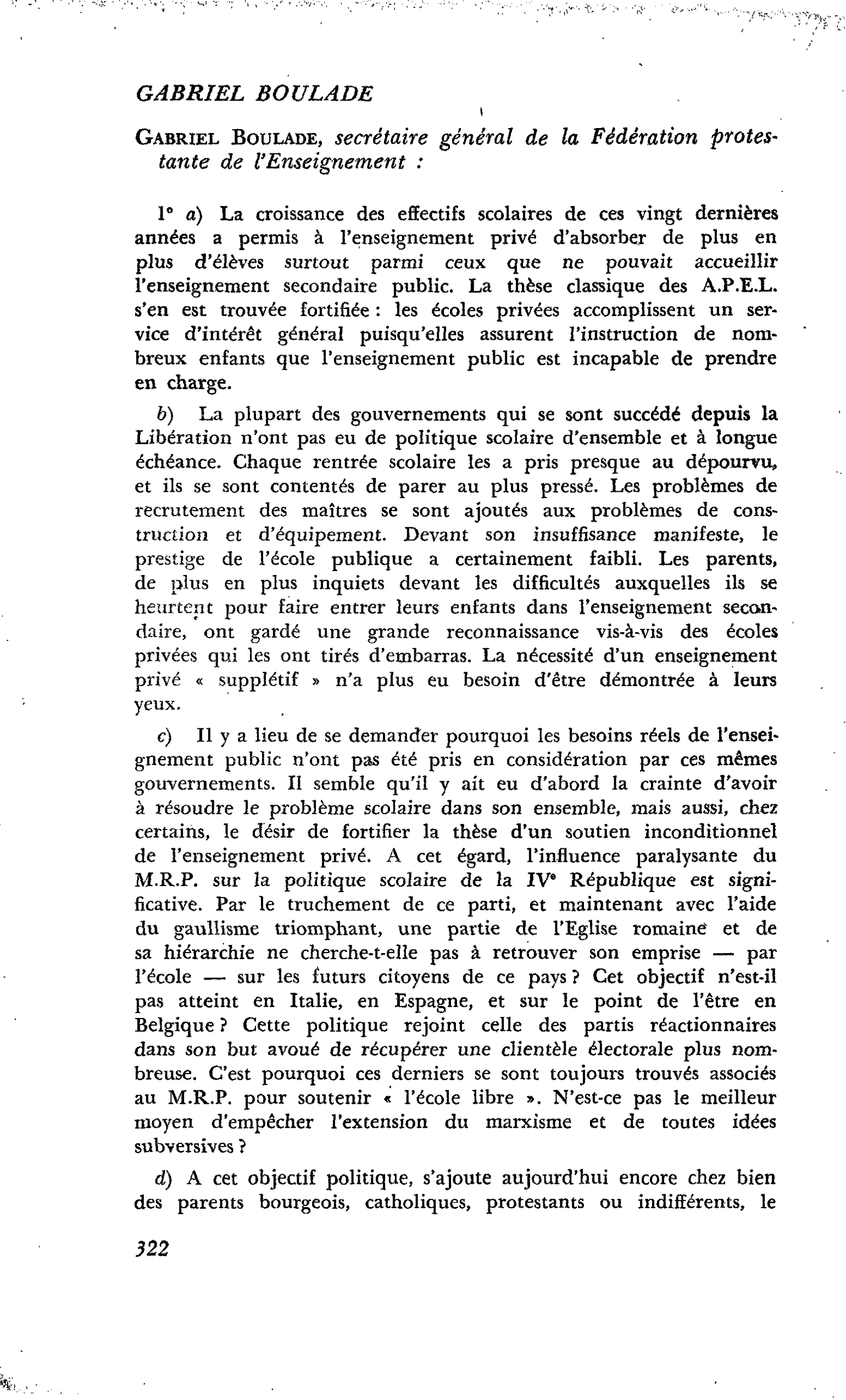 Points de vues : Gabriel Boulade