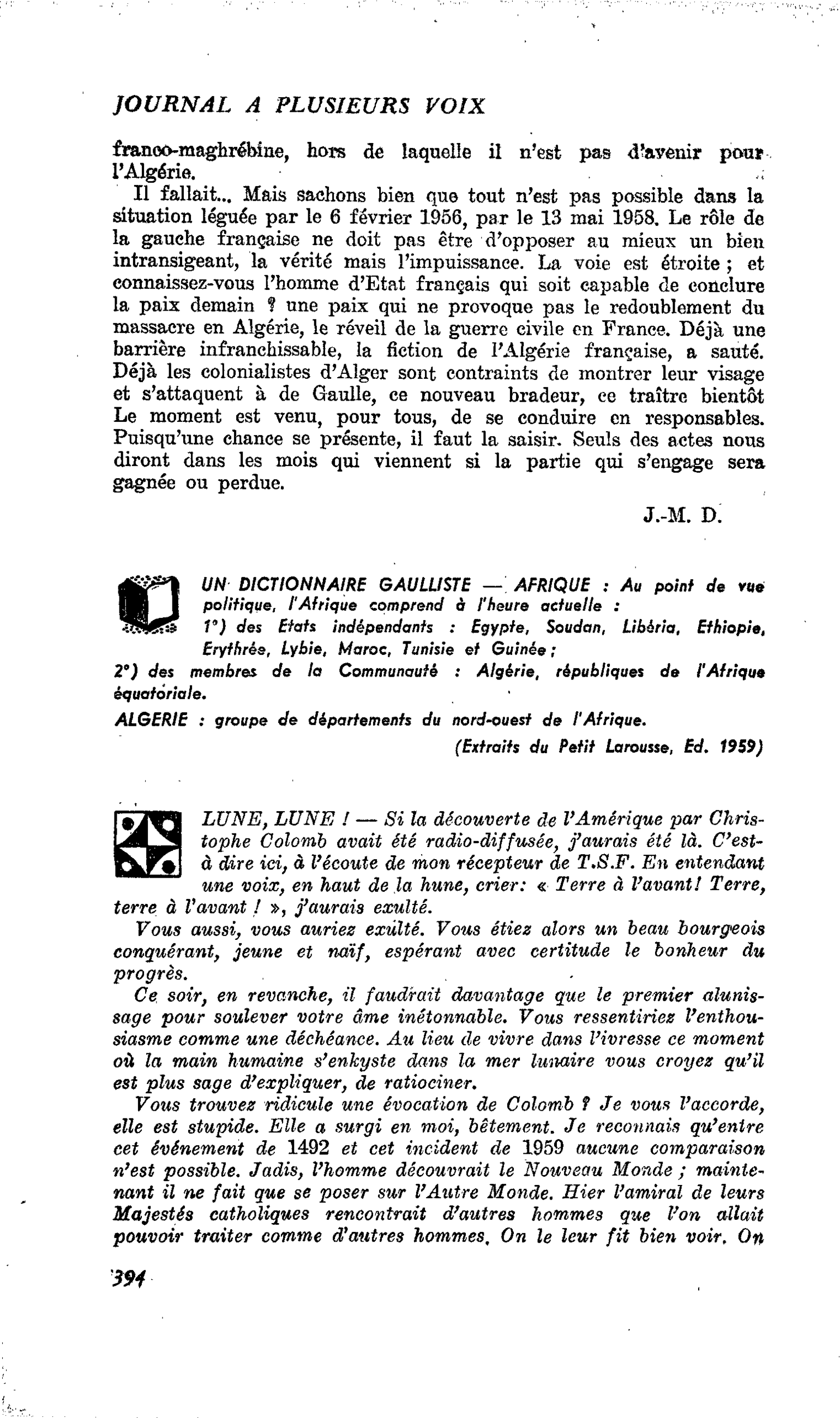 UN DICTIONNAIRE GAULLISTE ? AFRIQUE