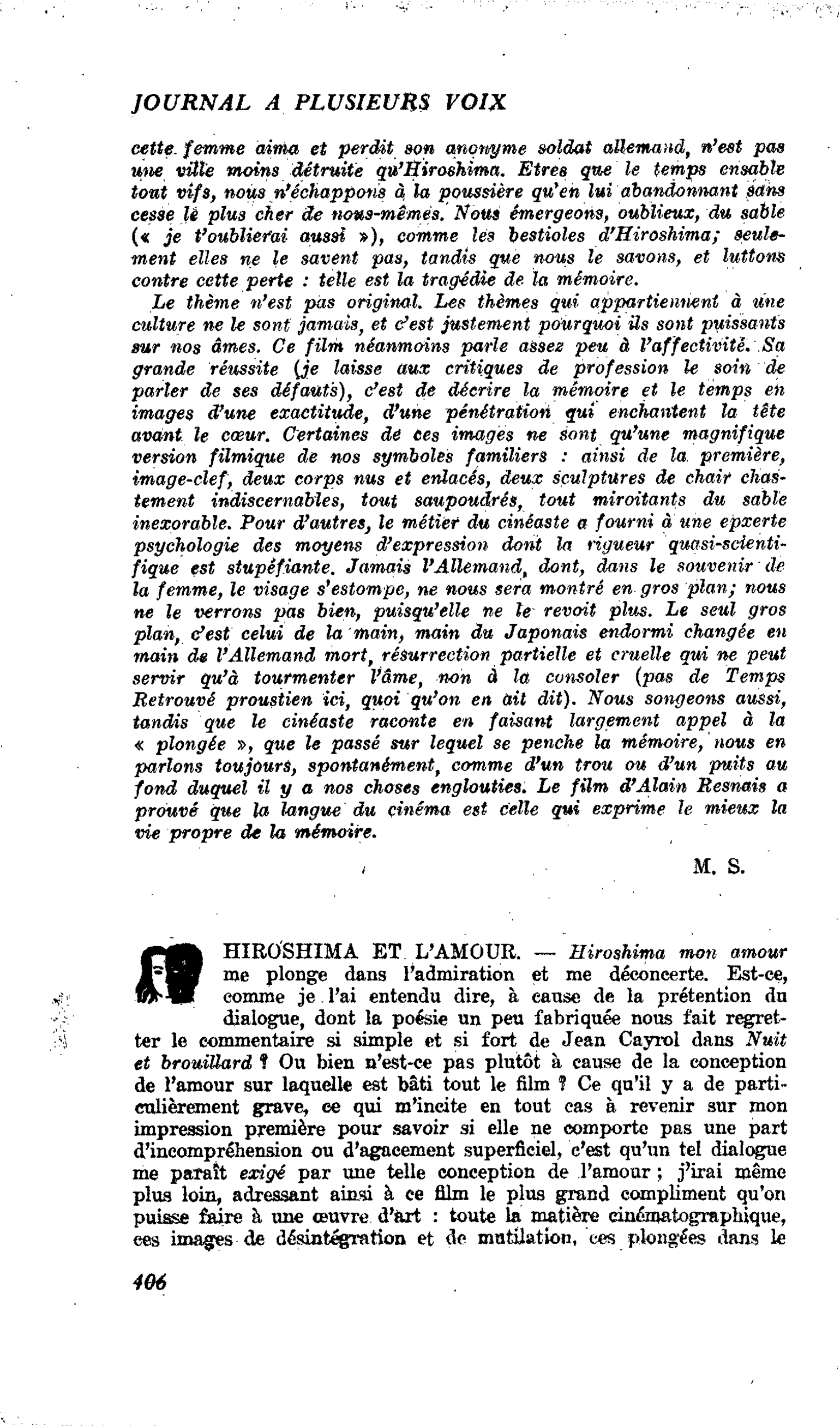 HIROSHIMA ET L’AMOUR