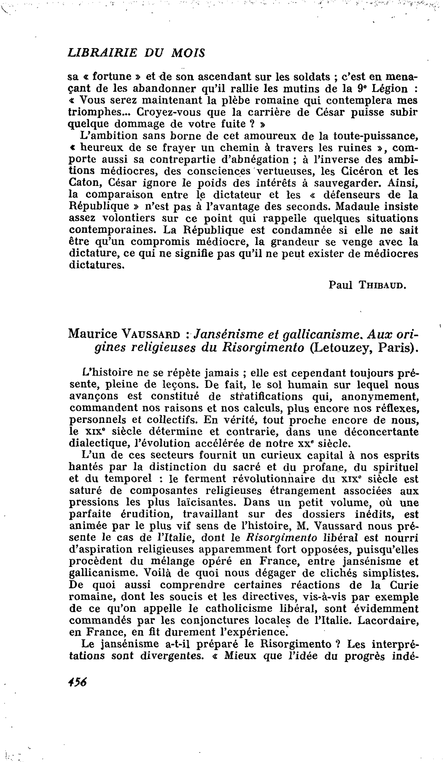 Maurice Vaussard -.Jansénisme et gallicanisme. Aux origines religieuses du Risorgimento