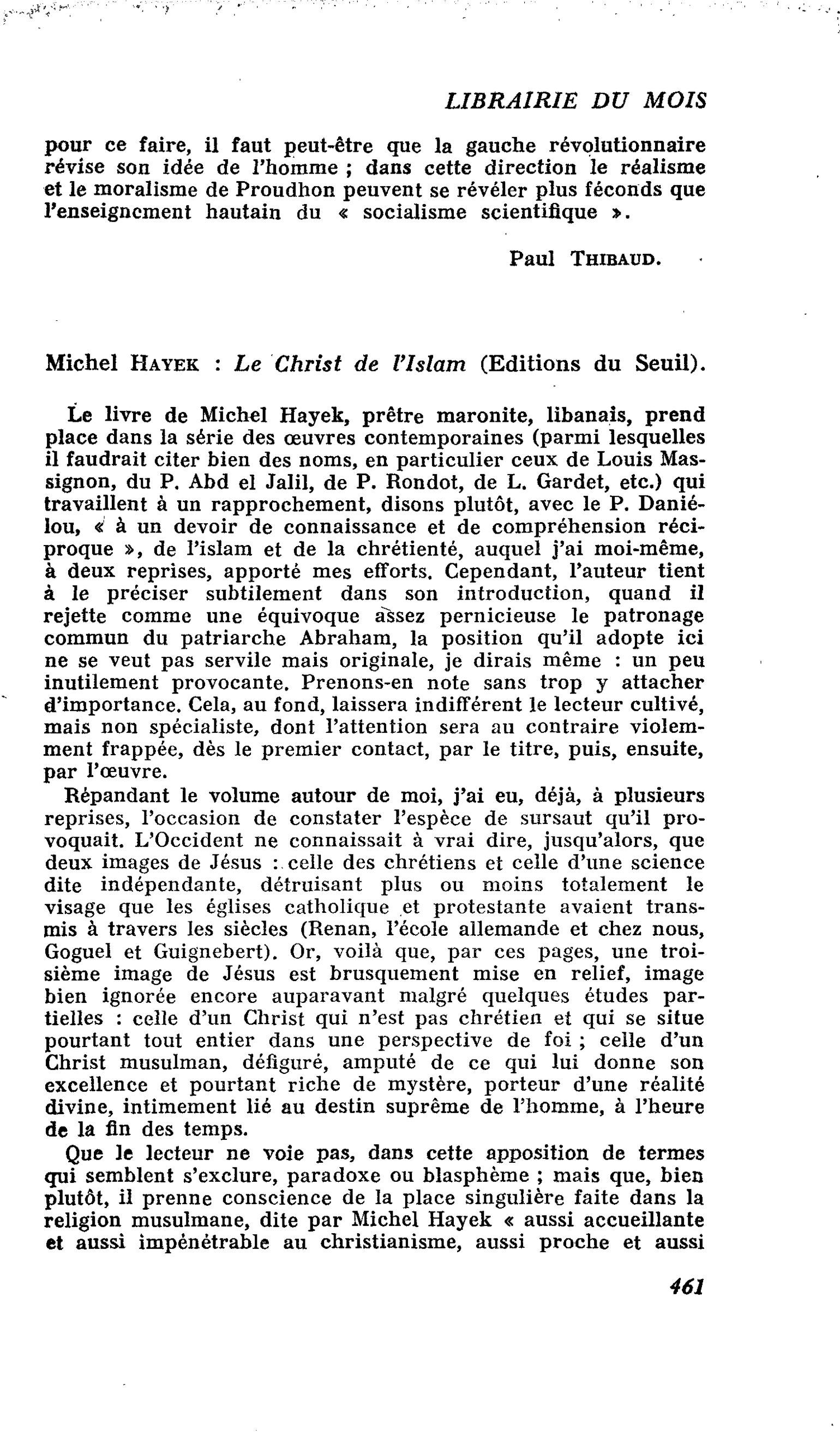 Michel Hayek : Le Christ de l’Islam