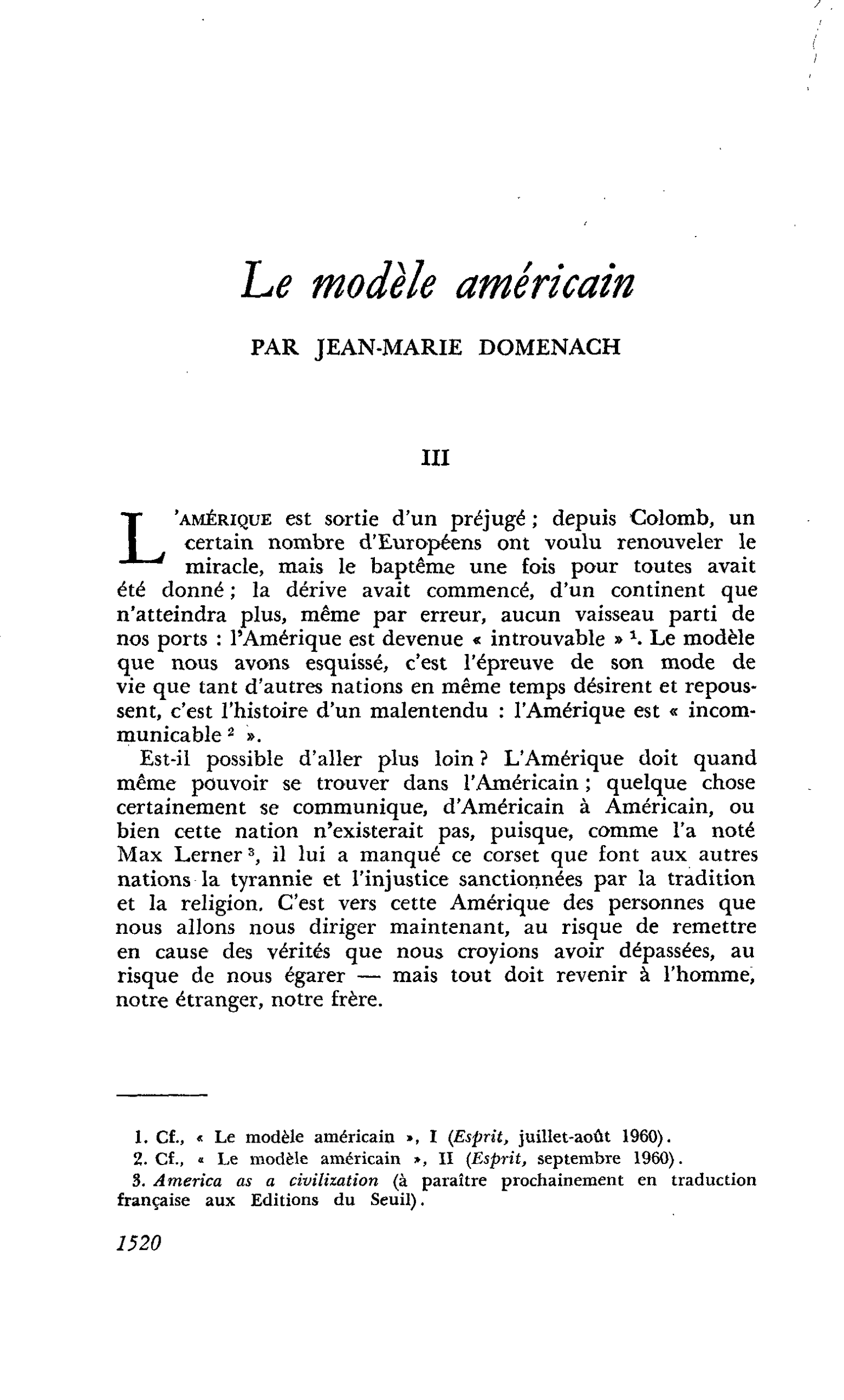 Le modèle américain