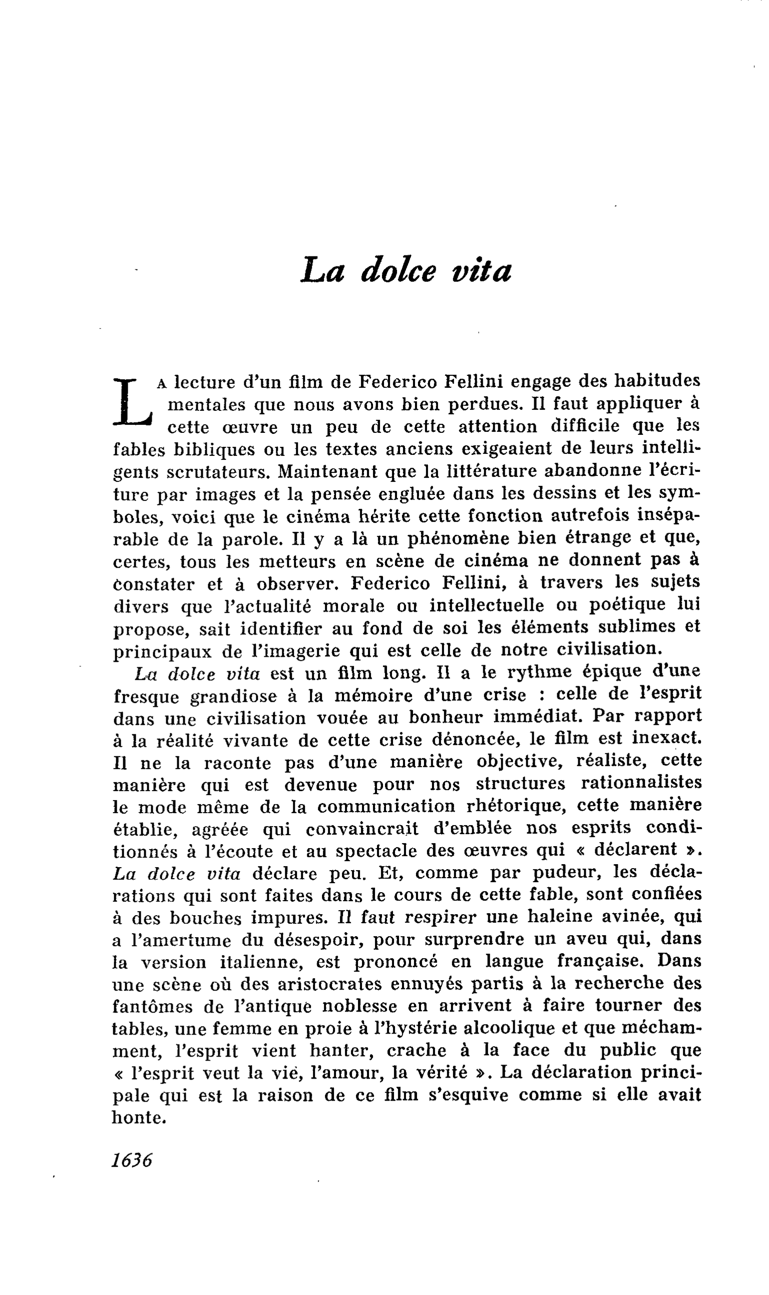 La dolce vita