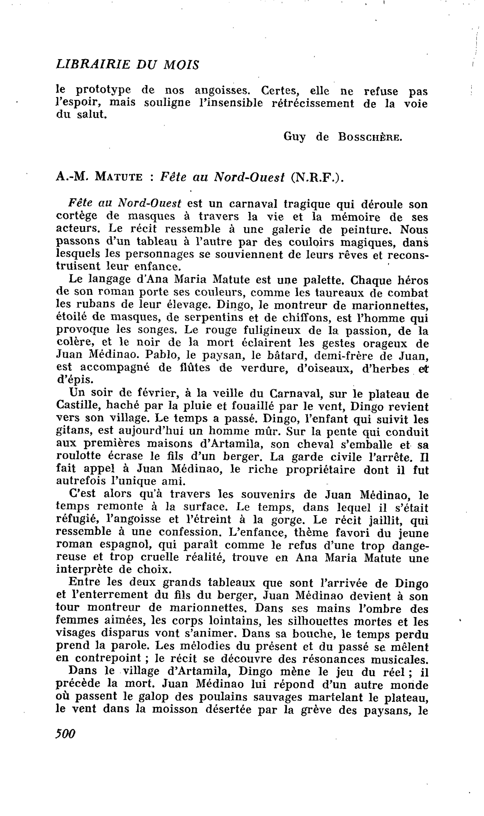 A.-M. Matute : Fête au Nord-Ouest
