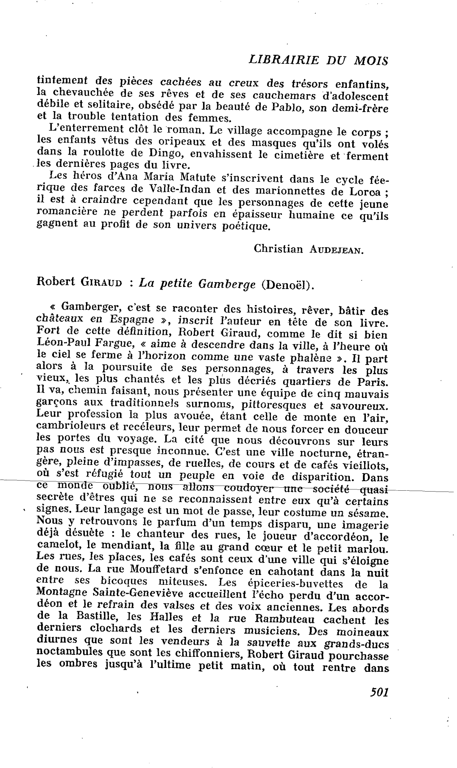 Robert Giraud : La petite Gamberge