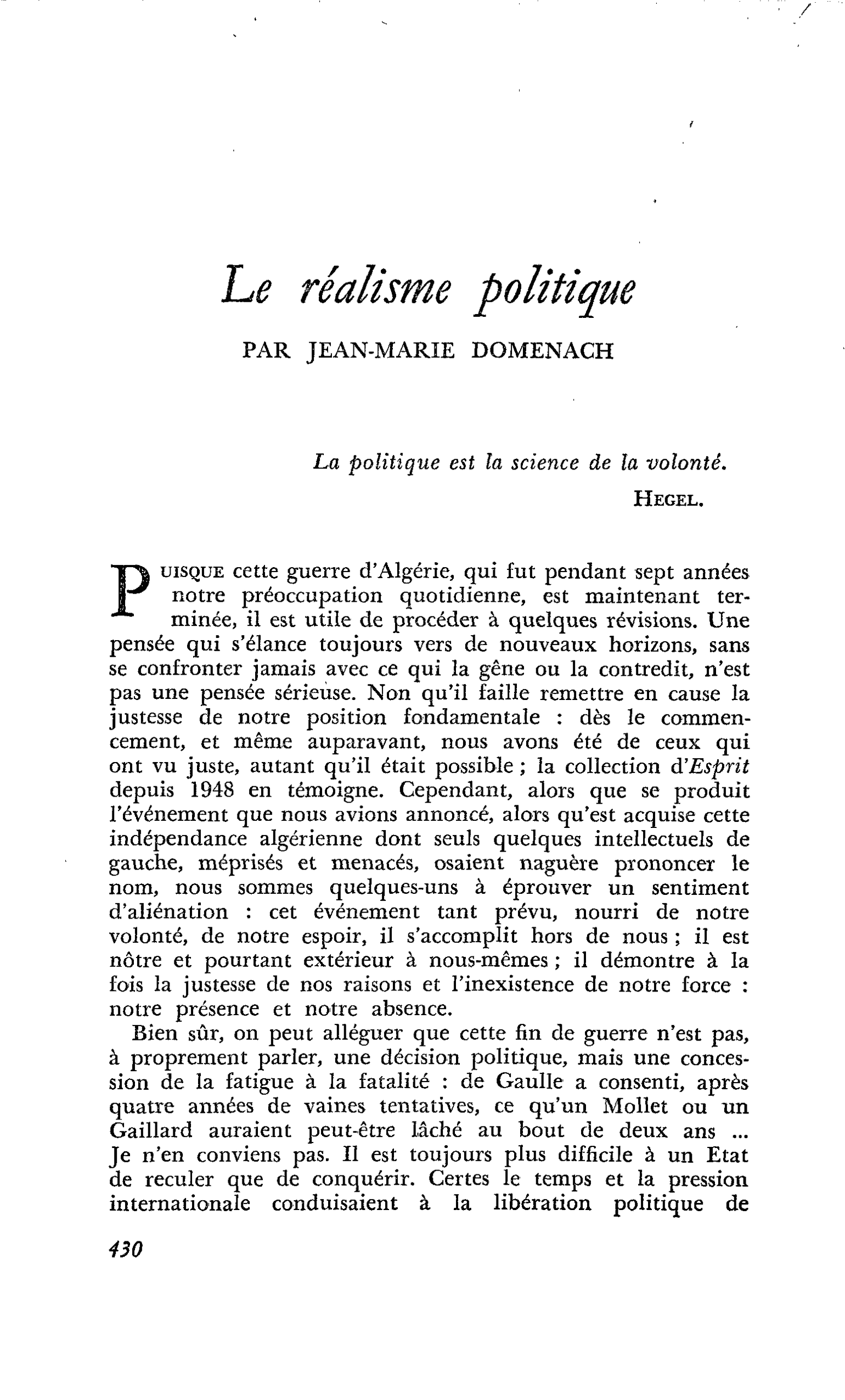 Le réalisme politique