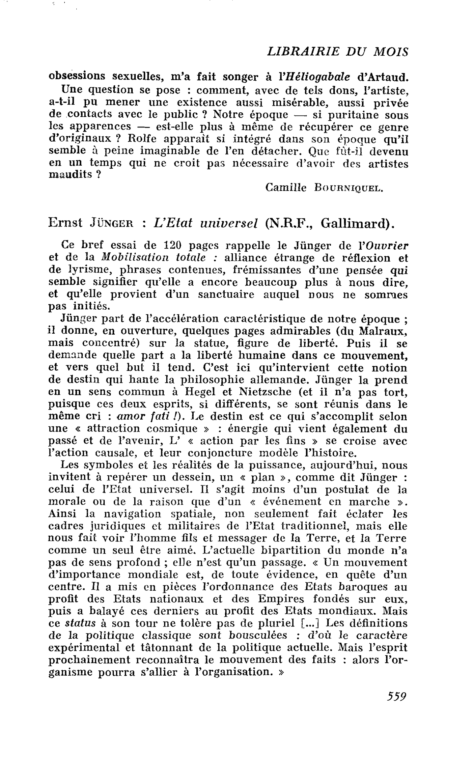 Ernst Jünger : L’Etat universel