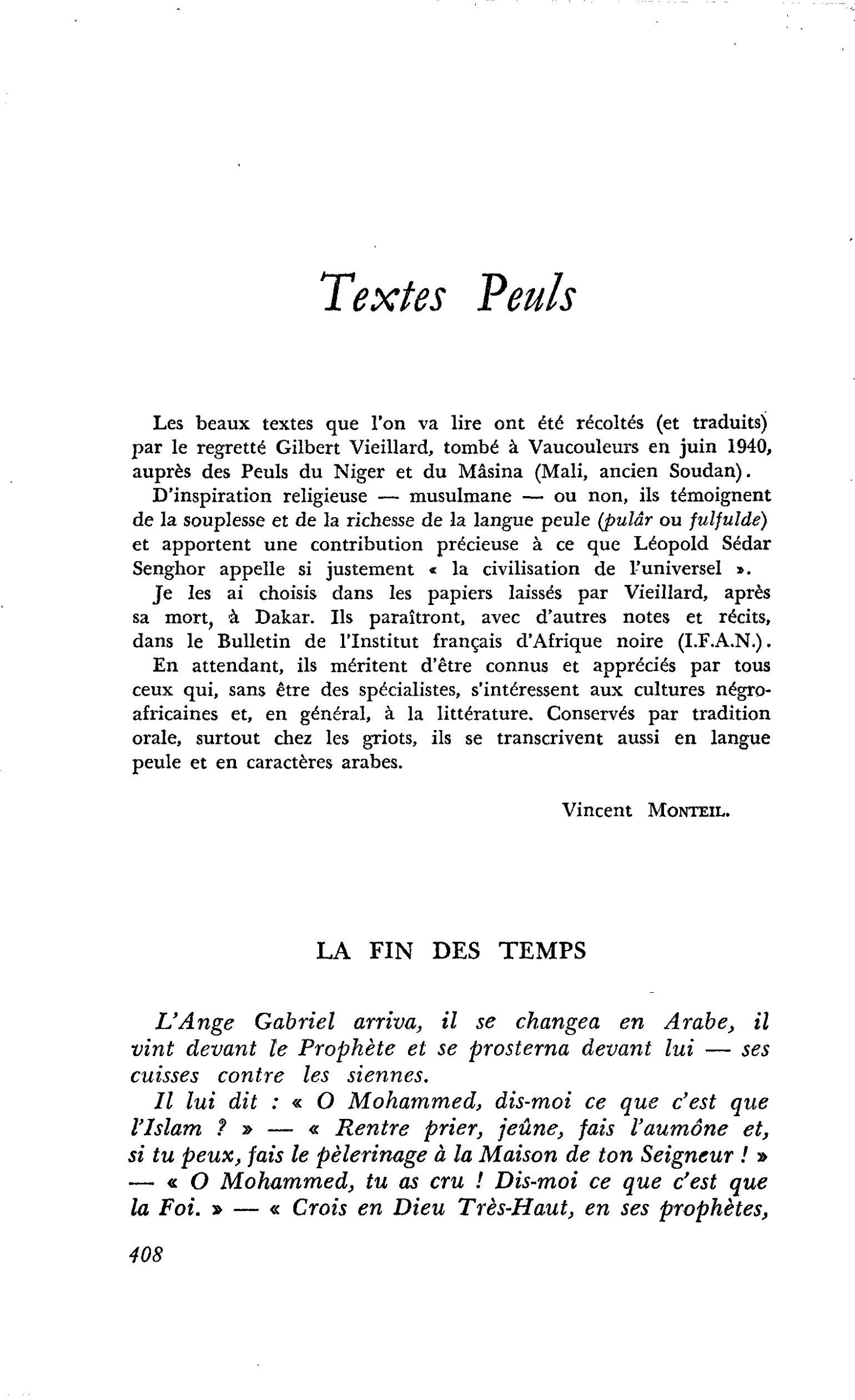 Textes Peuls